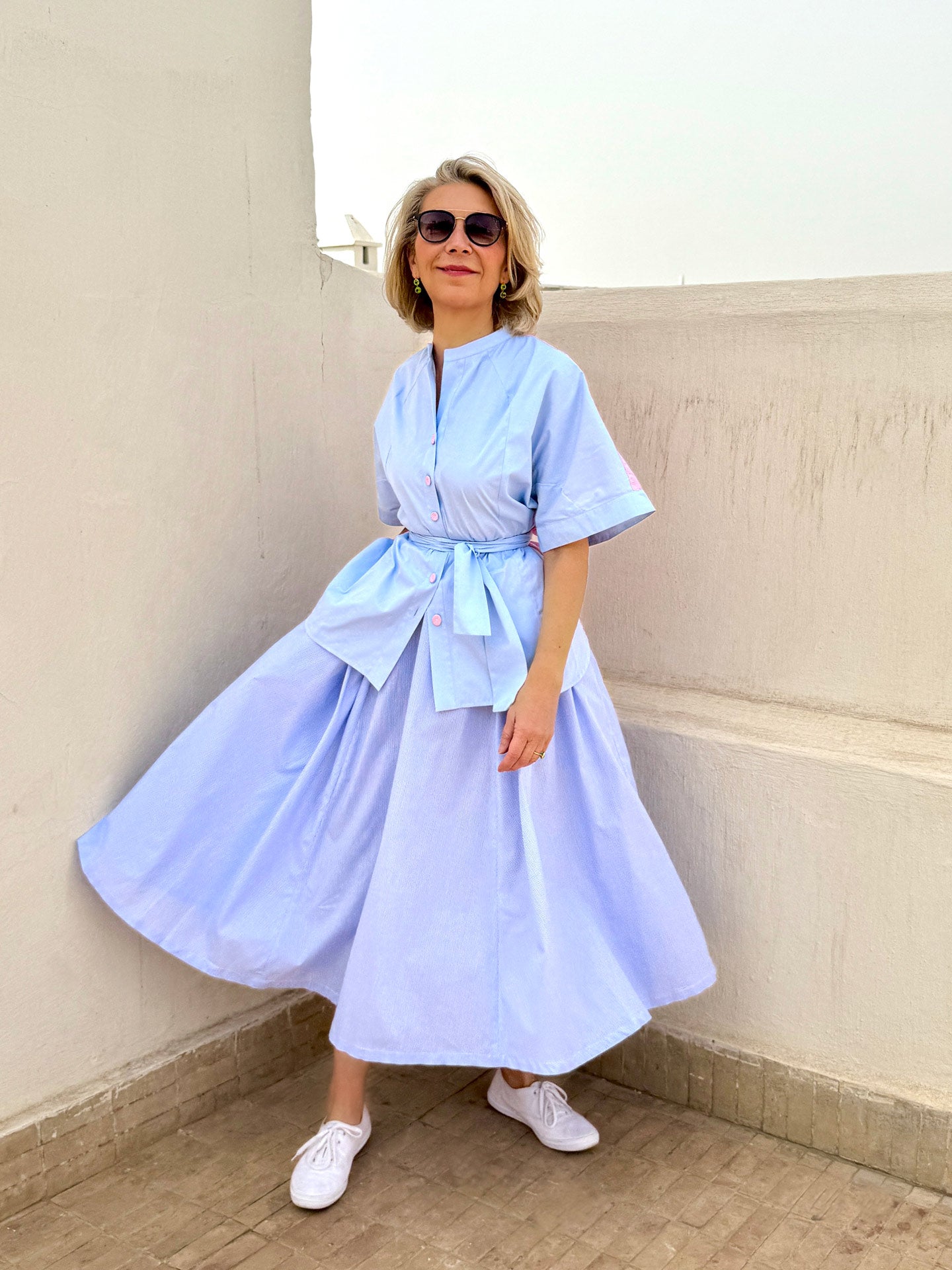 Katie ASHBURY ethnic dress(サックスブルー) Katie ASHBURY ethnic dress サックスブルー