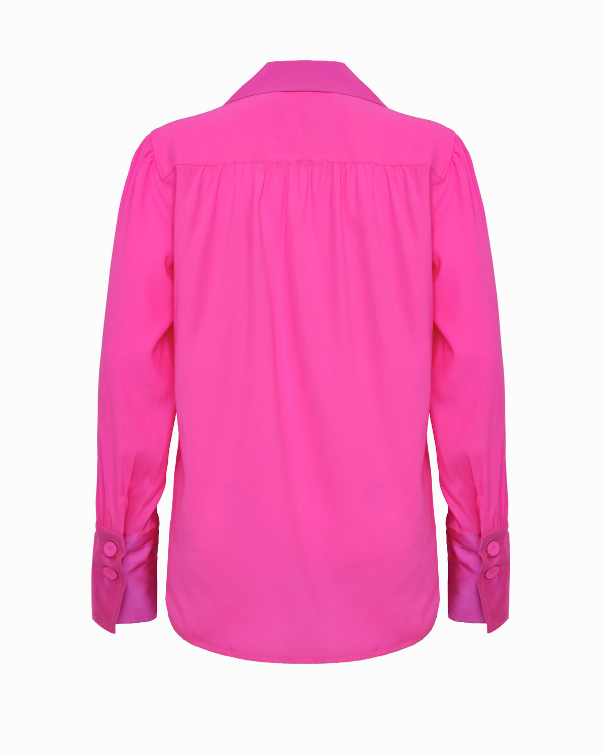 BAIRD SILK SHIRT - SHOCK PINK – Dovima Paris