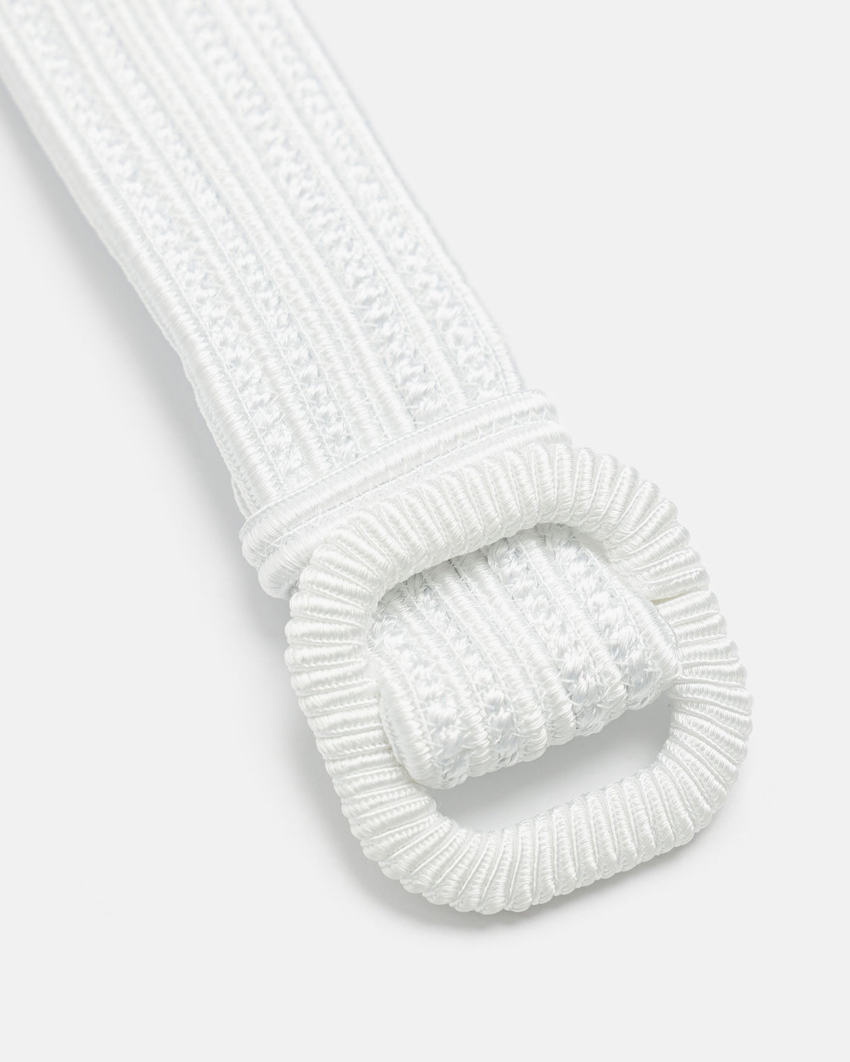 White deals fabric belt