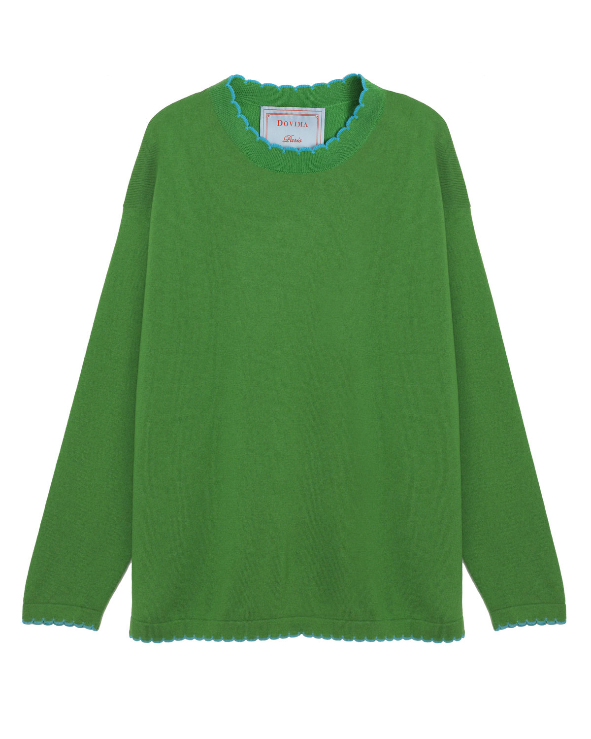 THOMSON SCALLOP EDGE ROUND-NECK LONG SLEEVE TUNIC SWEATER THOMSON SCALLOP EDGE ROUND-NECK LONG SLEEVE TUNIC SWEATER