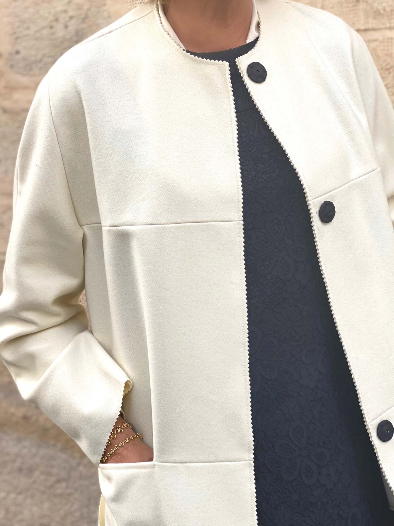 ASHER ECRU DUSTER COAT - CASHMERE MIX - DOVIMA Paris – Dovima Paris