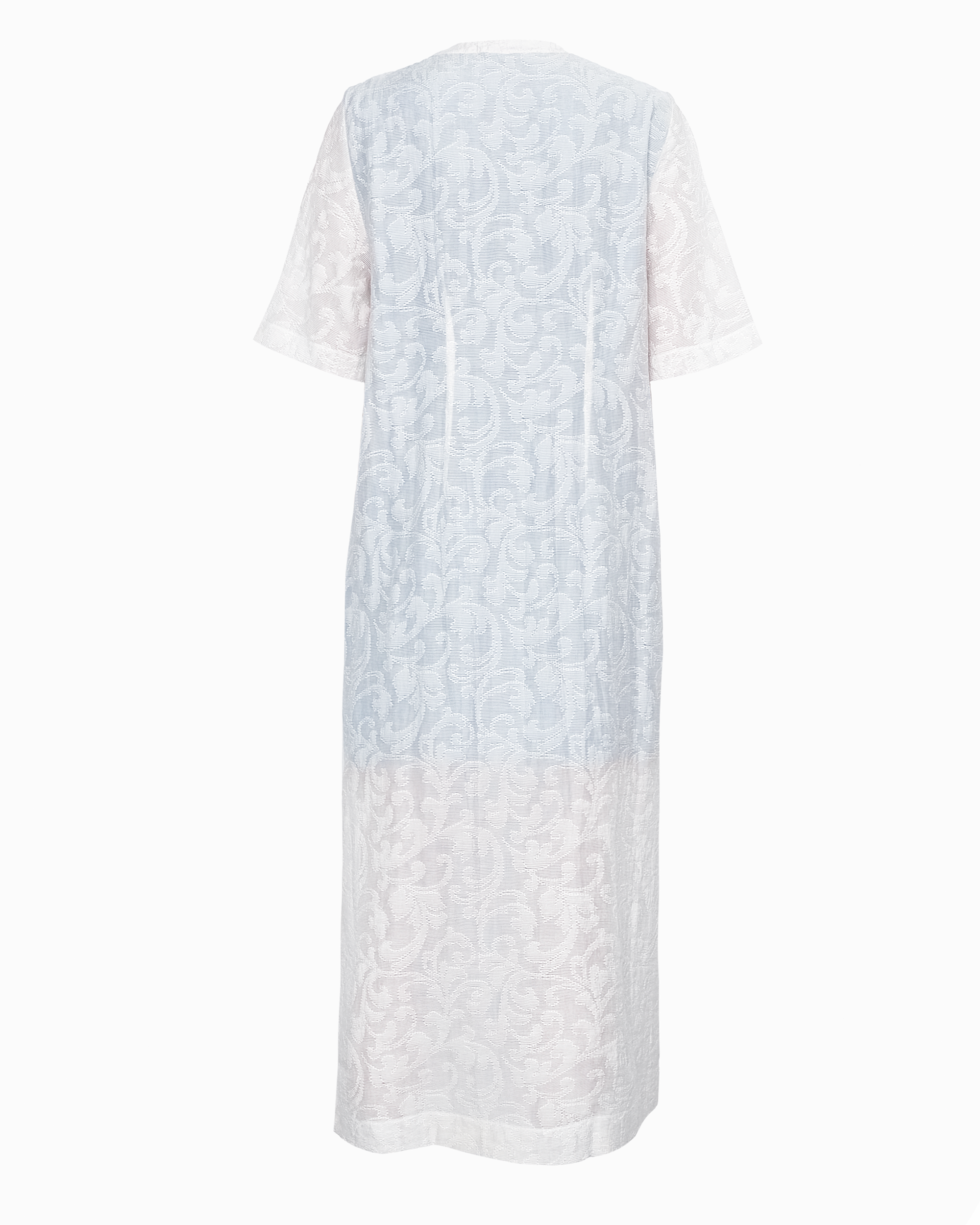 AVERY LONGLINE STRAIGHT DRESS - OFF-WHITE LACE - BLUE UNDERDRESS