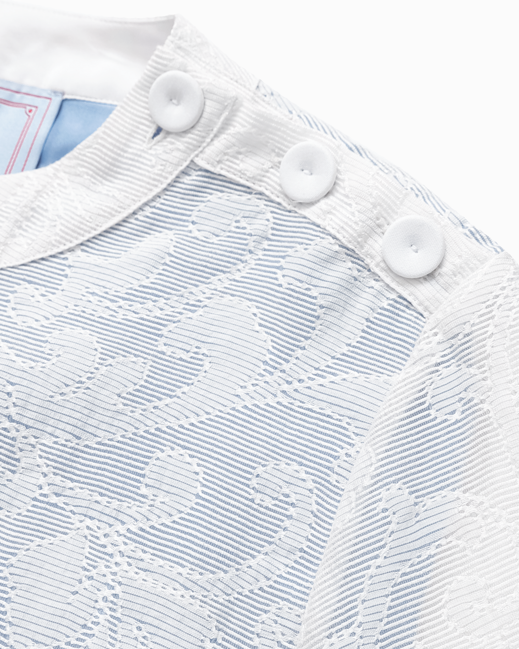 AVERY LONGLINE STRAIGHT DRESS - OFF-WHITE LACE - BLUE UNDERDRESS