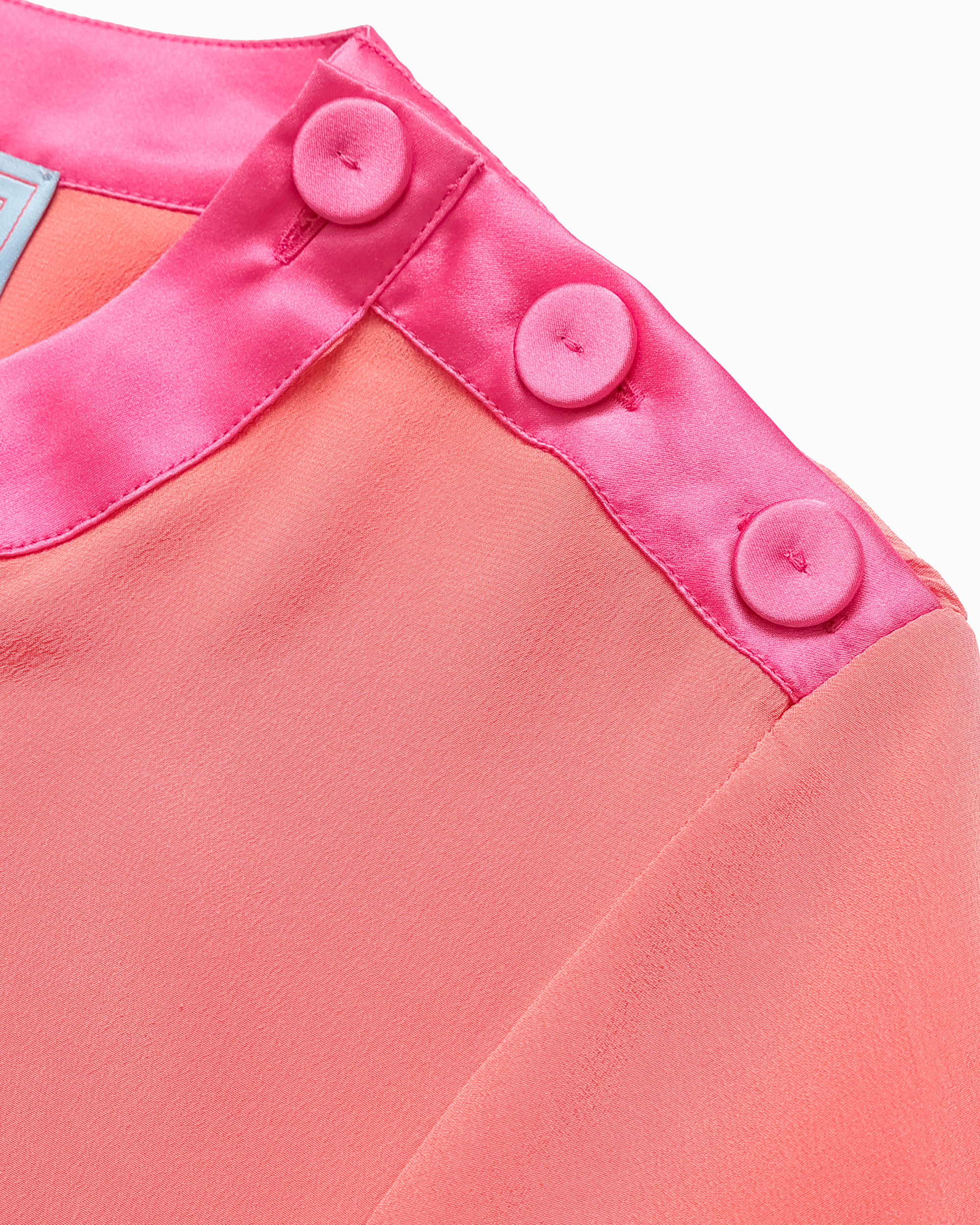 AVERY LONGLINE STRAIGHT DRESS -CORAL PINK - SILK CREPE