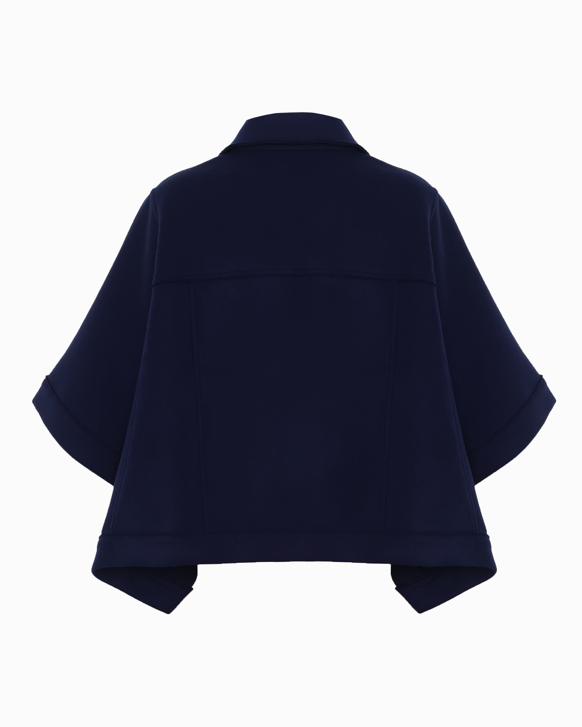 BLANKEY PONCHO - NAVY  DOUBLE FACE 100% CASHMERE