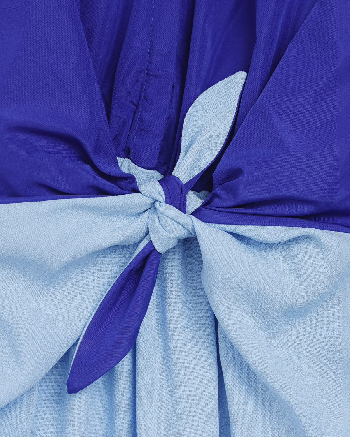 DELLA DRESS - COBALT BLUE RADZIMIR TAFFETA TOP WITH WEDGEWOOD BLUE SILK SATIN SKIRT