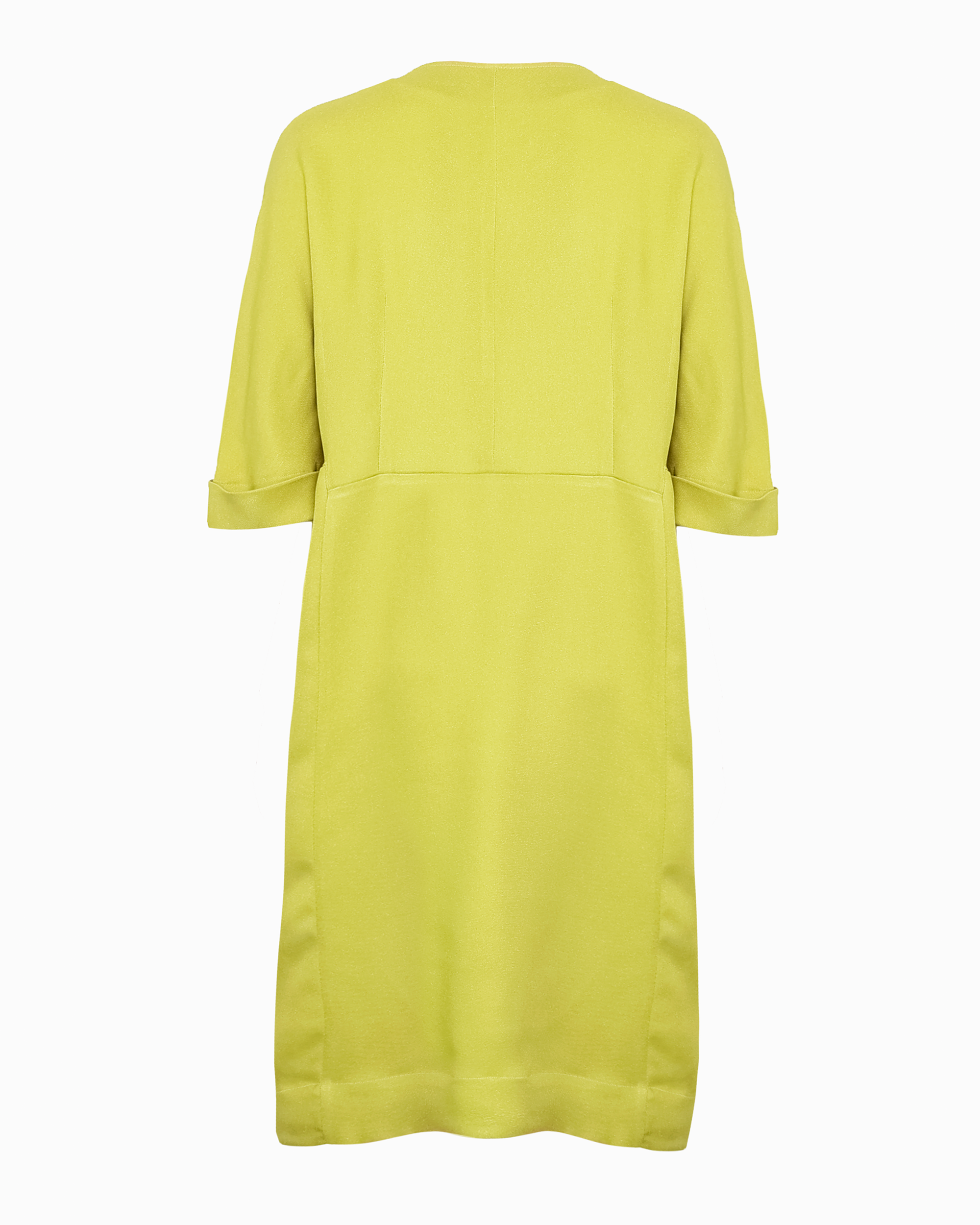 FRAN FRONT DRESS - CHARTREUSE SILK CADY