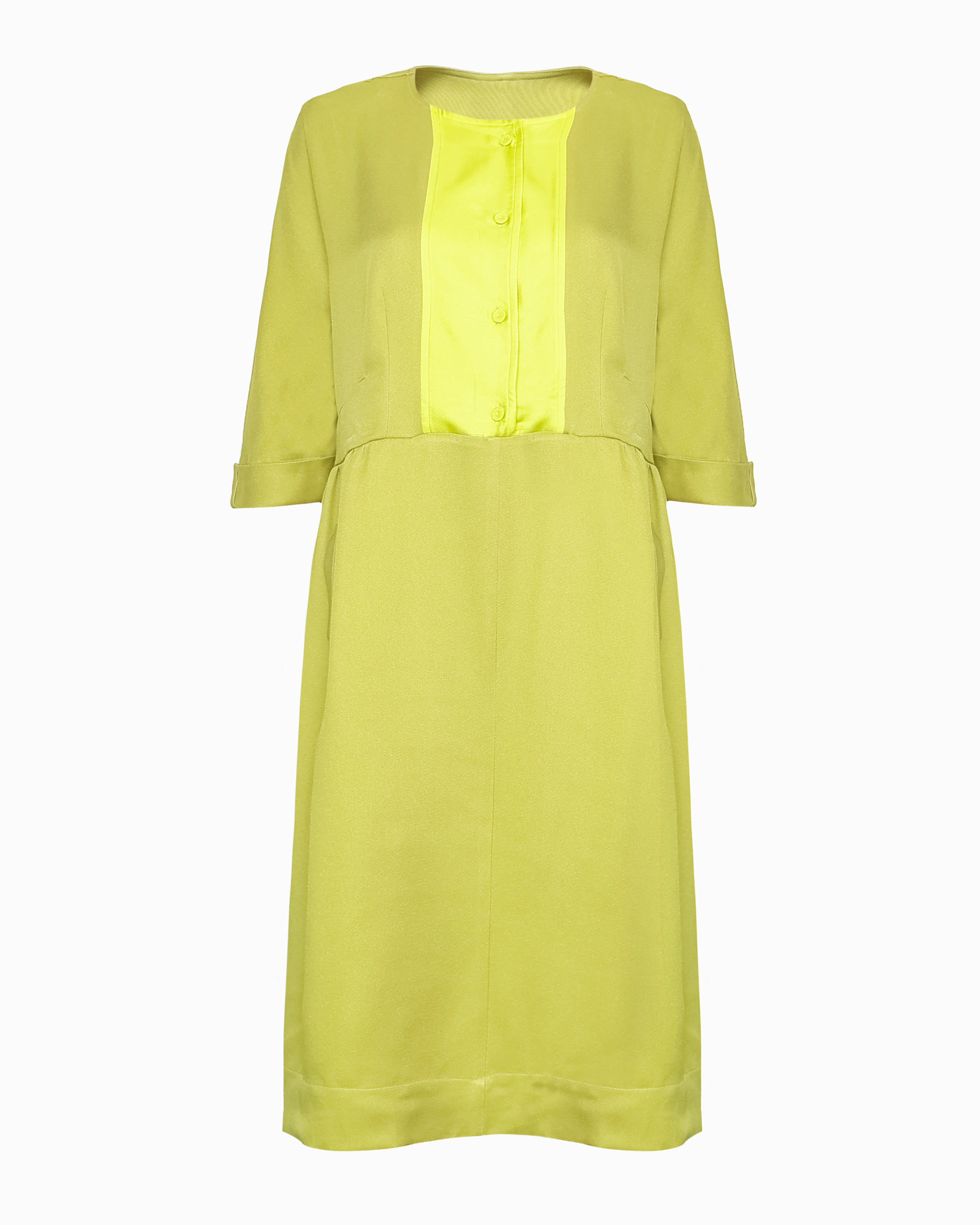 FRAN FRONT DRESS - CHARTREUSE SILK CADY Dovima Paris FRAN FRONT DRESS - CHARTREUSE SILK CADY Dovima Paris