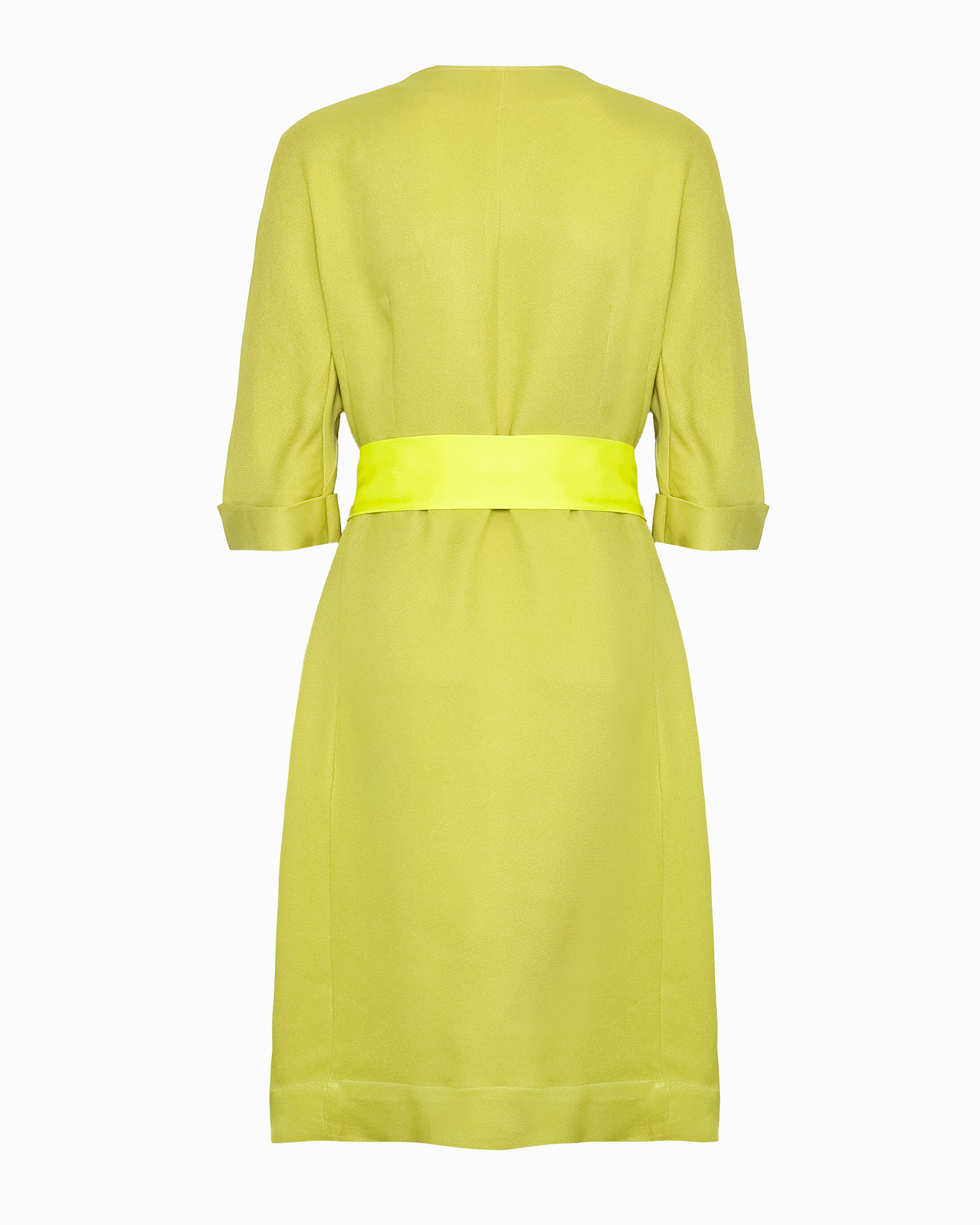 FRAN FRONT DRESS - CHARTREUSE SILK CADY