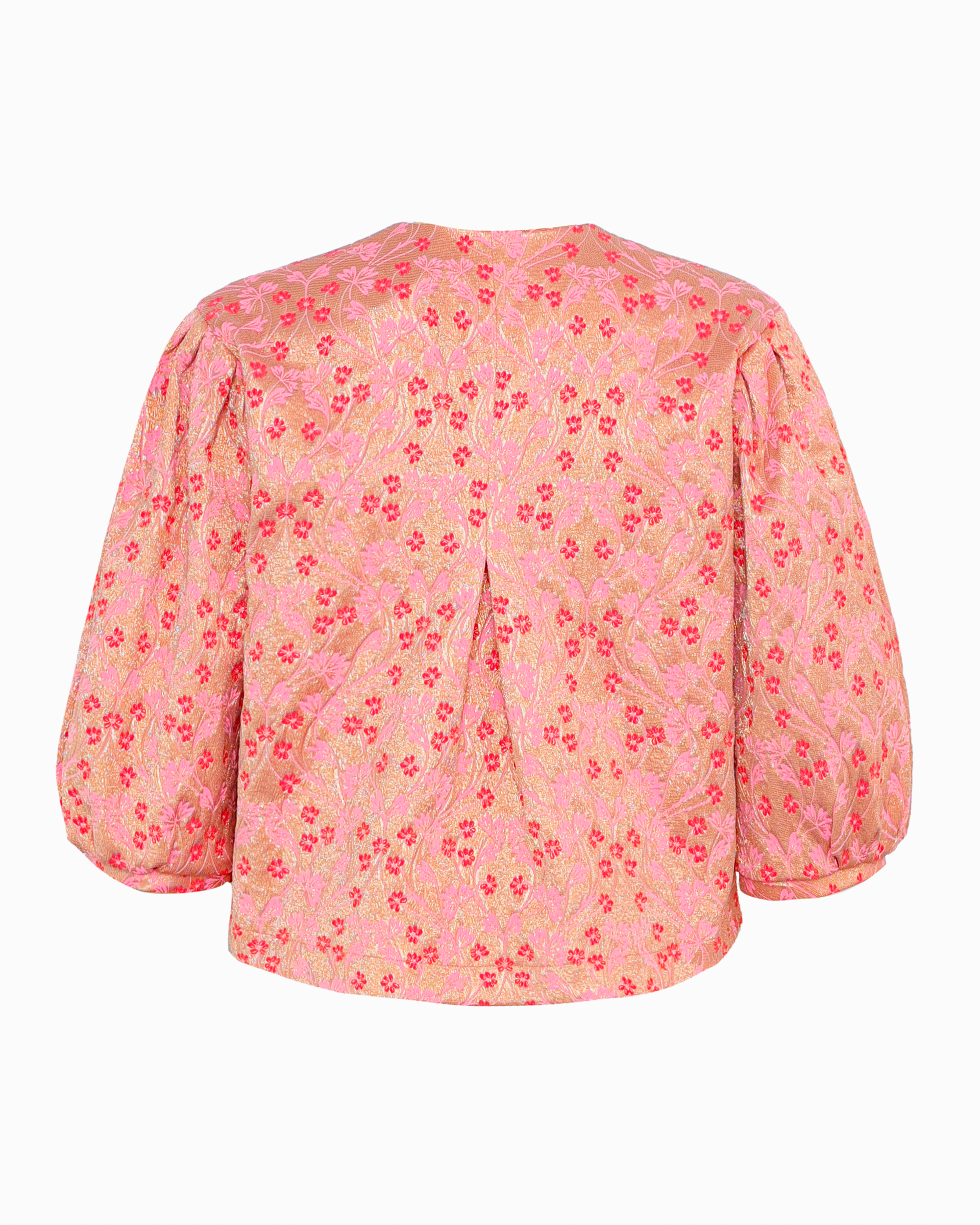 JUNO JACKET - ALYSSA FLORAL SOFT GOLD & PINK JACQUARD