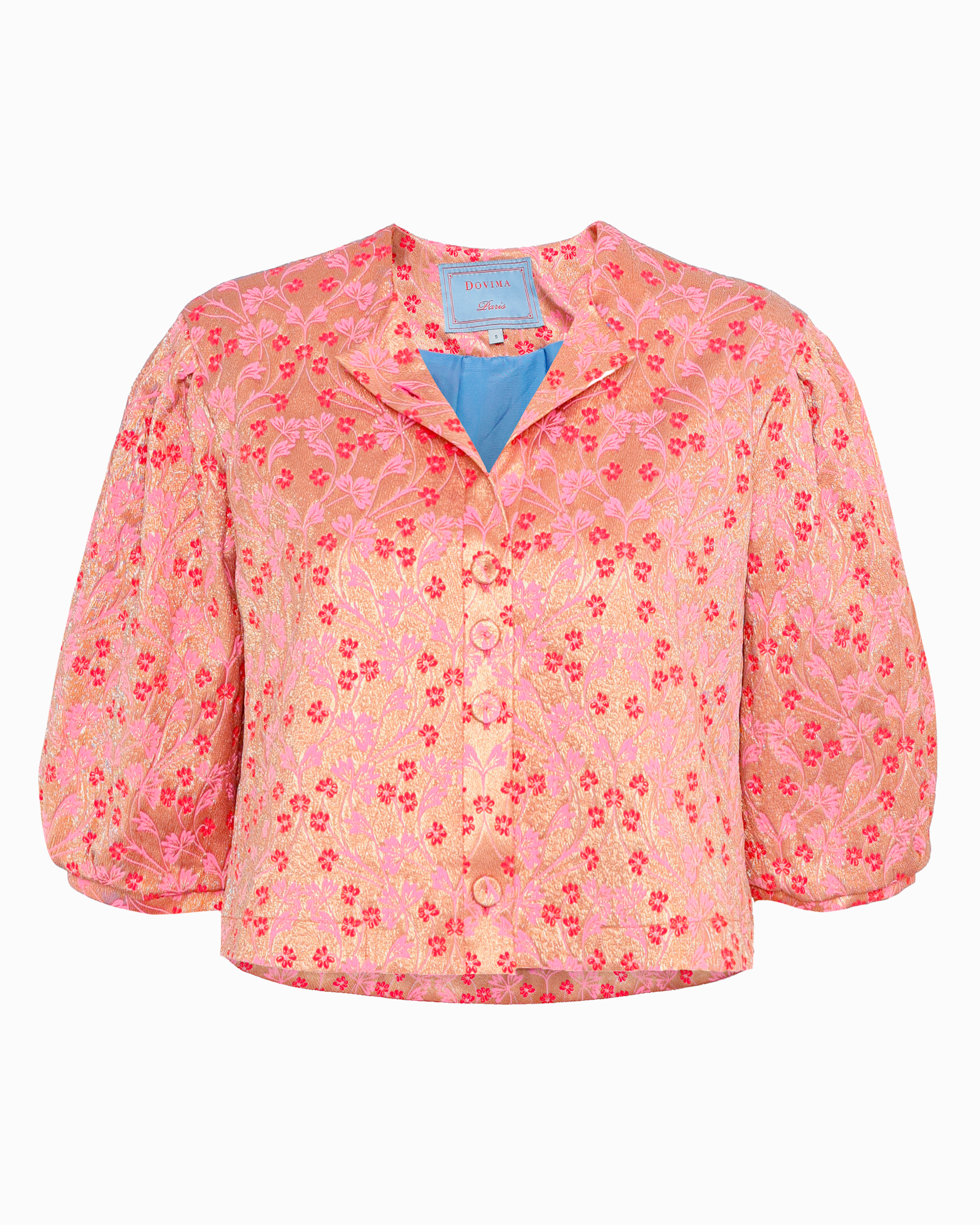 JUNO JACKET - ALYSSA FLORAL SOFT GOLD & PINK JACQUARD