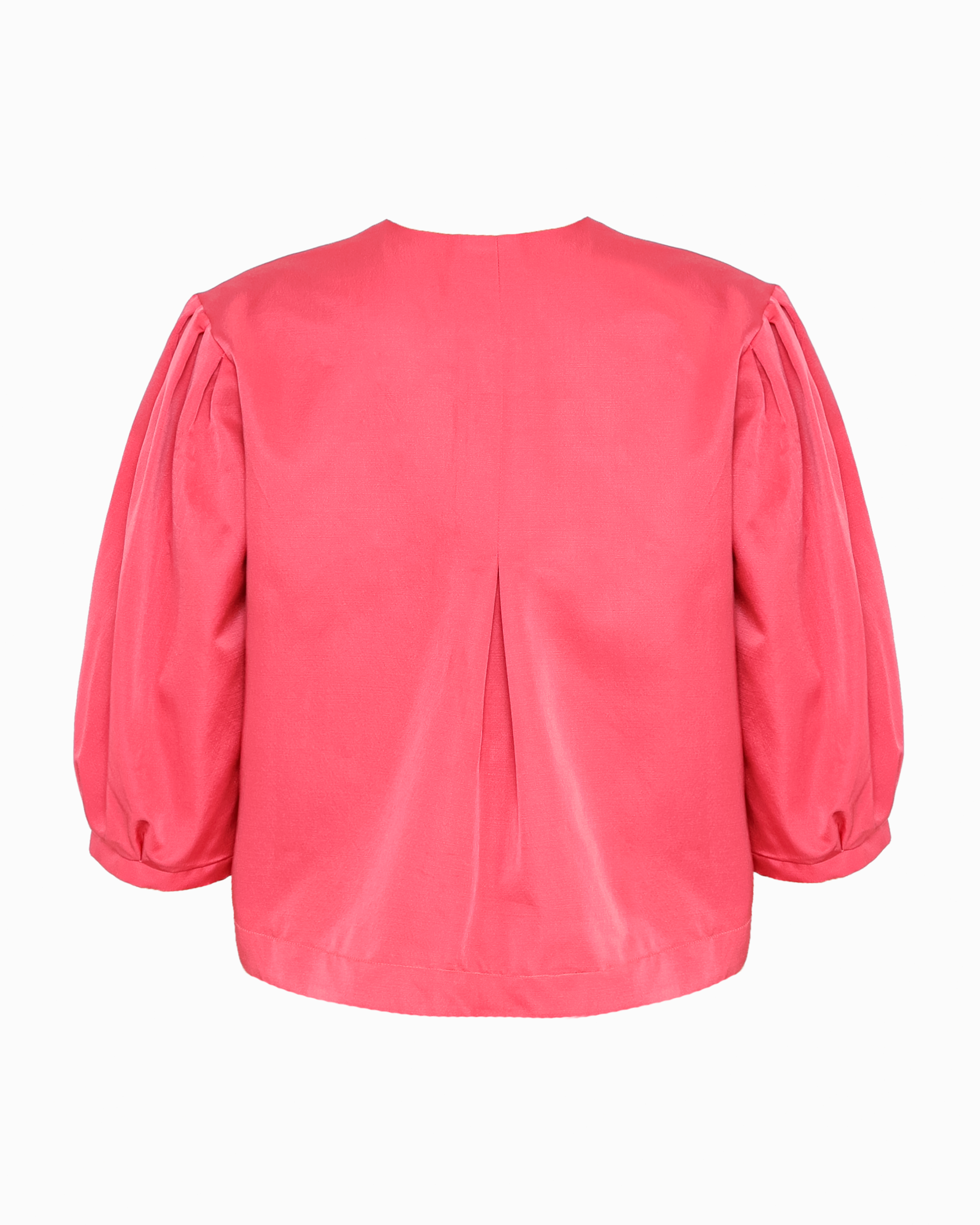 JUNO JACKET - PUNCH PINK WOOL SILK RADZIMIR SHANTUNG