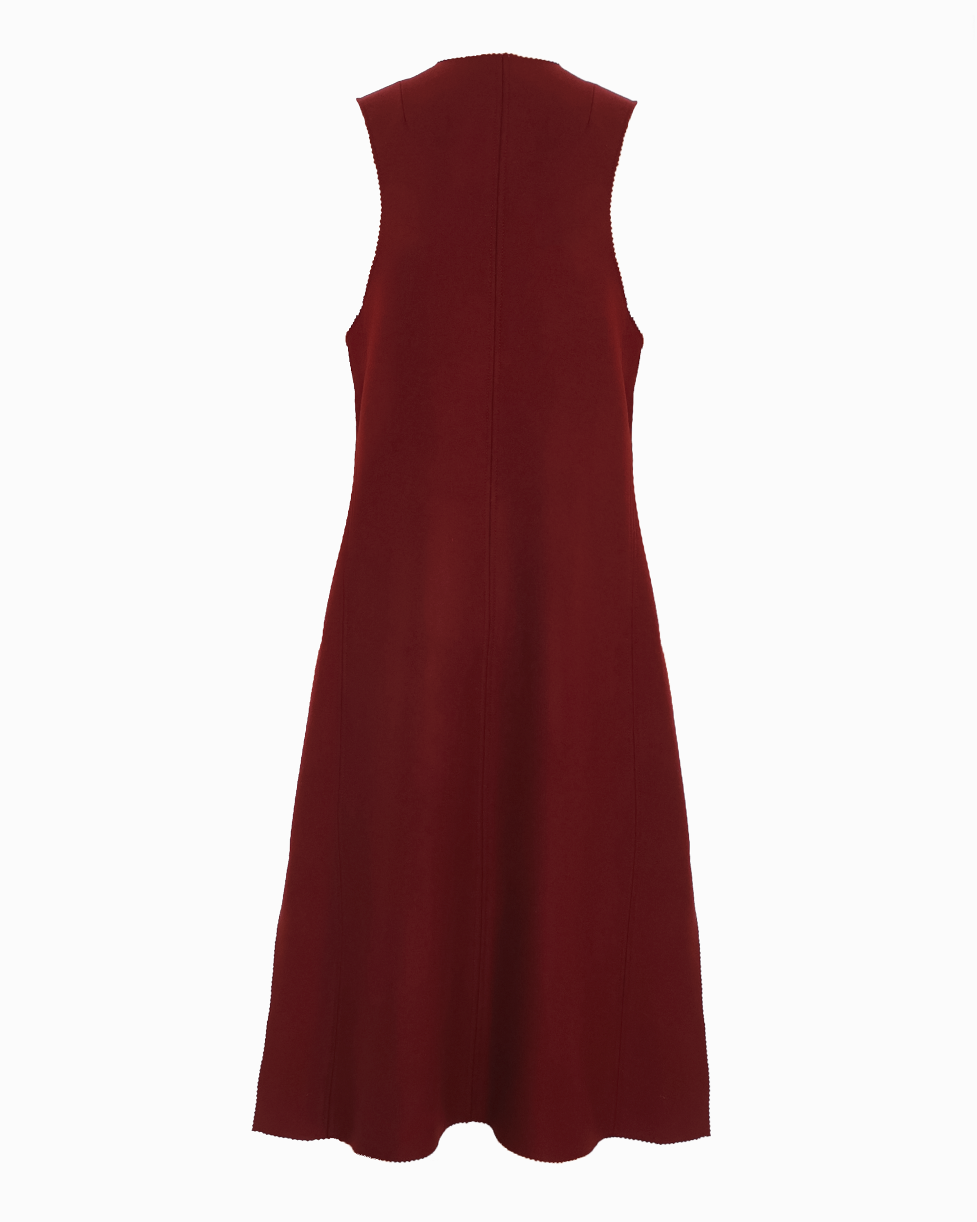 MADISON RACER BACK LONG SLEEVELESS VEST - BURGUNDY DOUBLE FACE 100% CASHMERE