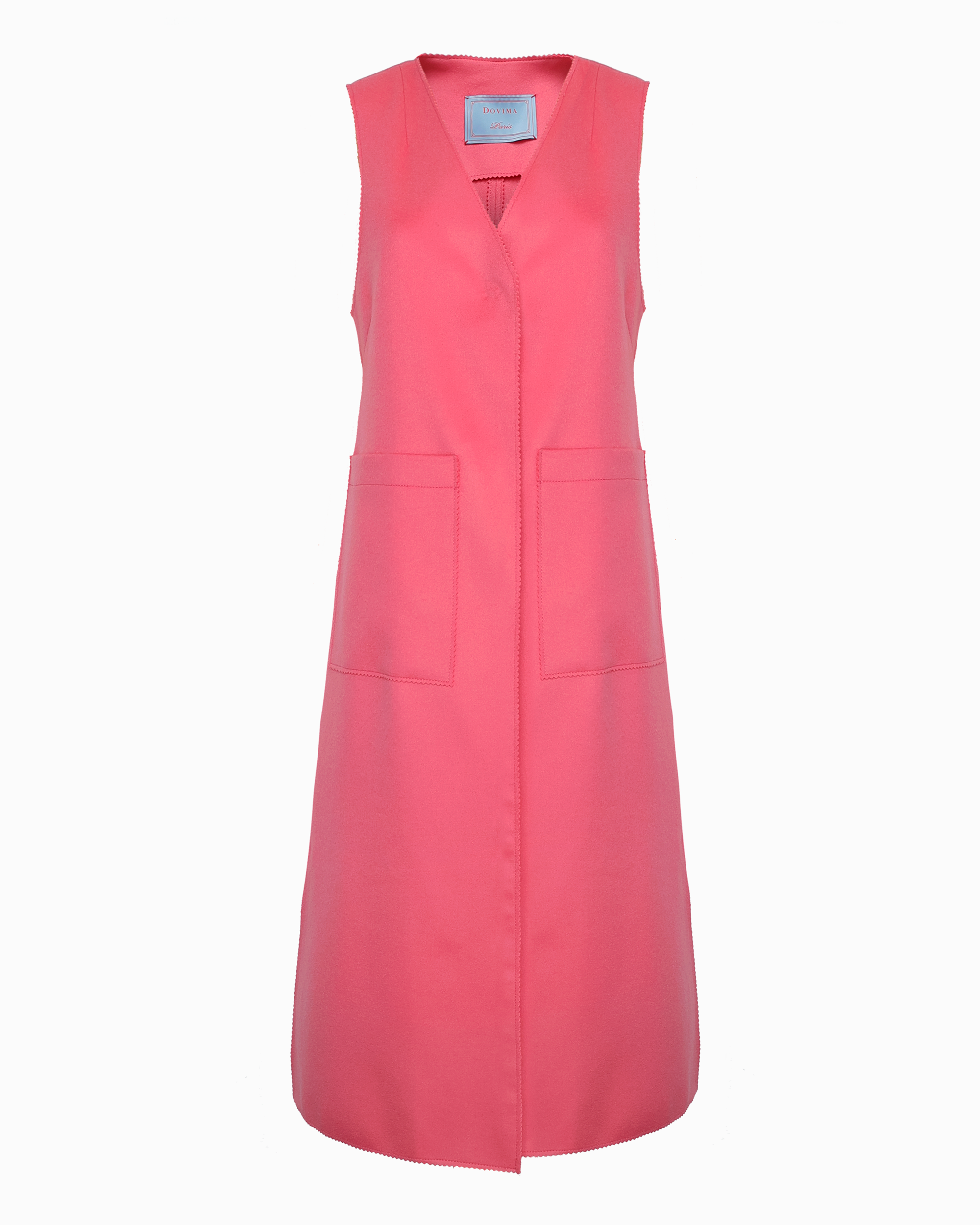 MADISON LONGLINE SLEEVELESS VEST - WOOL FLANNEL - PINK