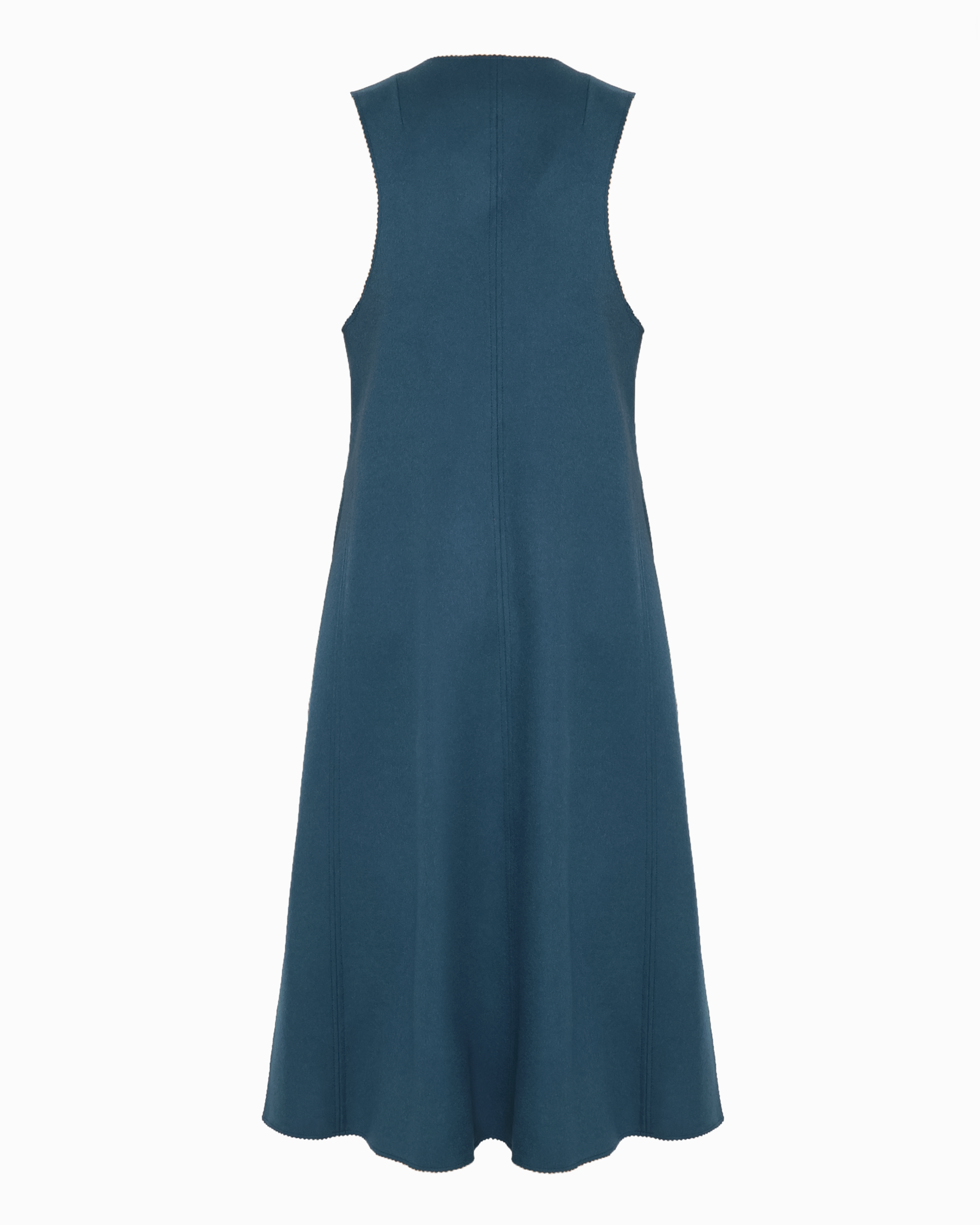 MADISON LONGLINE SLEEVELESS VEST - BRUSHED WOOL & CASHMERE - DARK GREEN