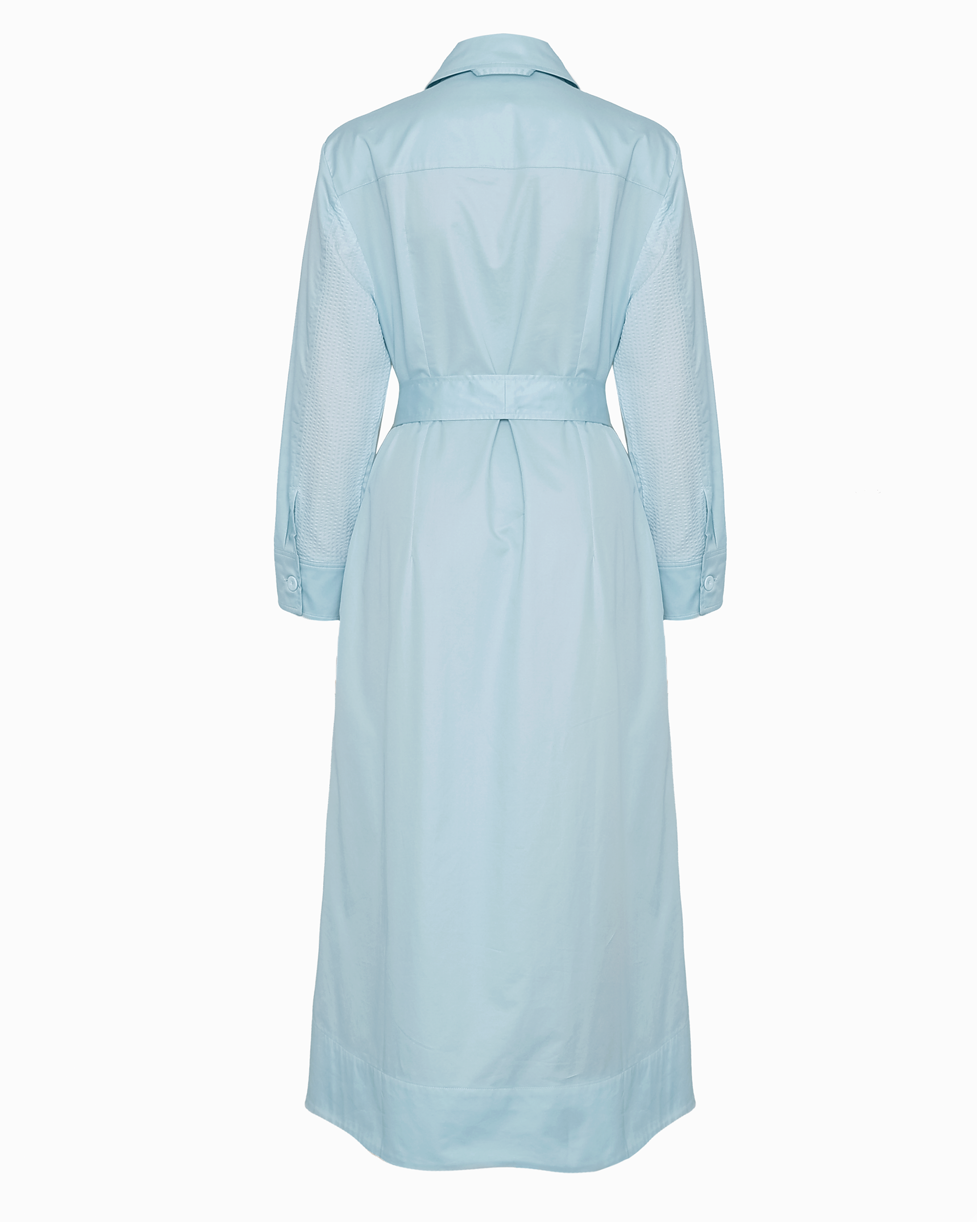 REEVES FRILL SHIRT DRESS - SEAFOAM POPLIN
