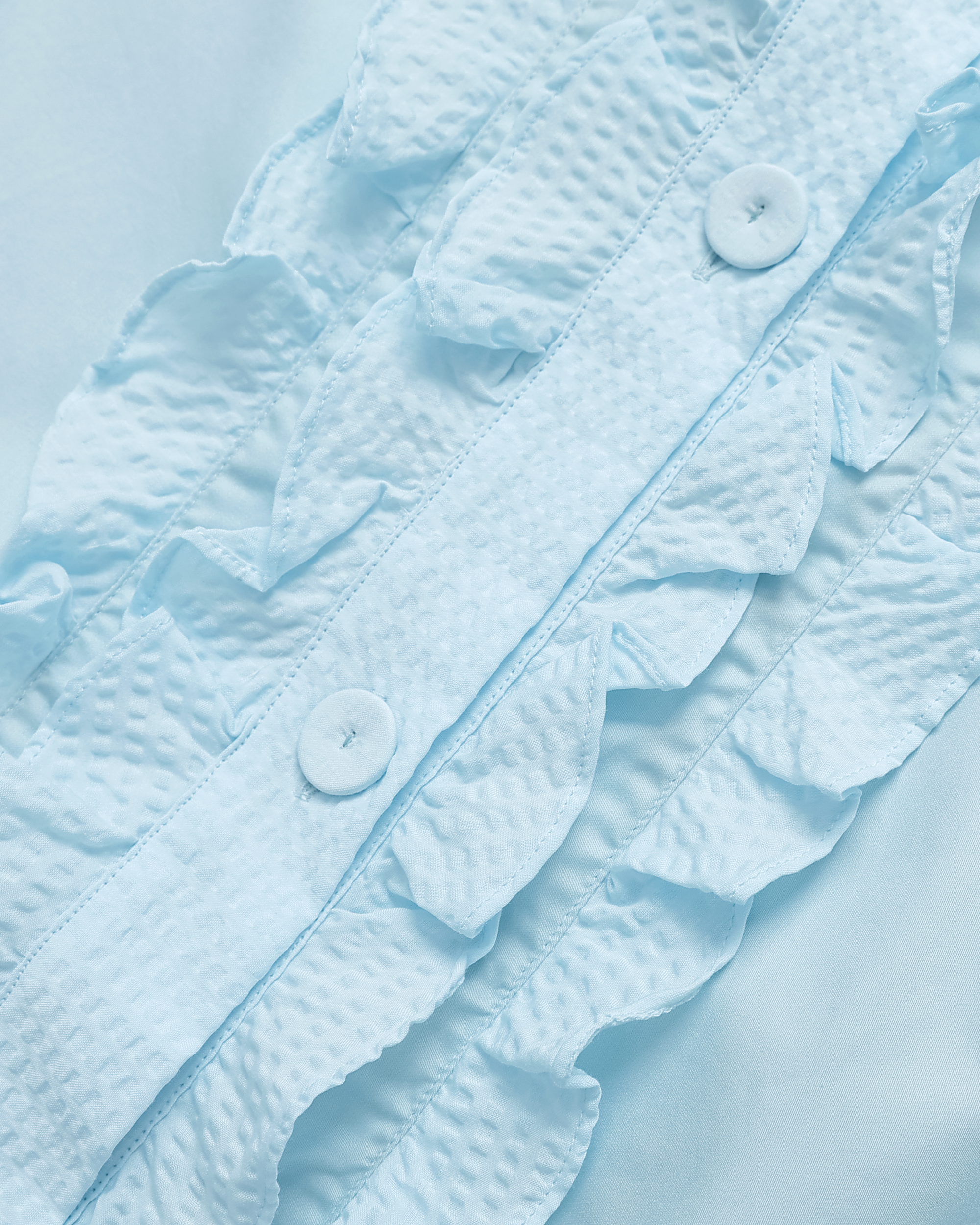 REEVES FRILL SHIRT DRESS - SEAFOAM POPLIN