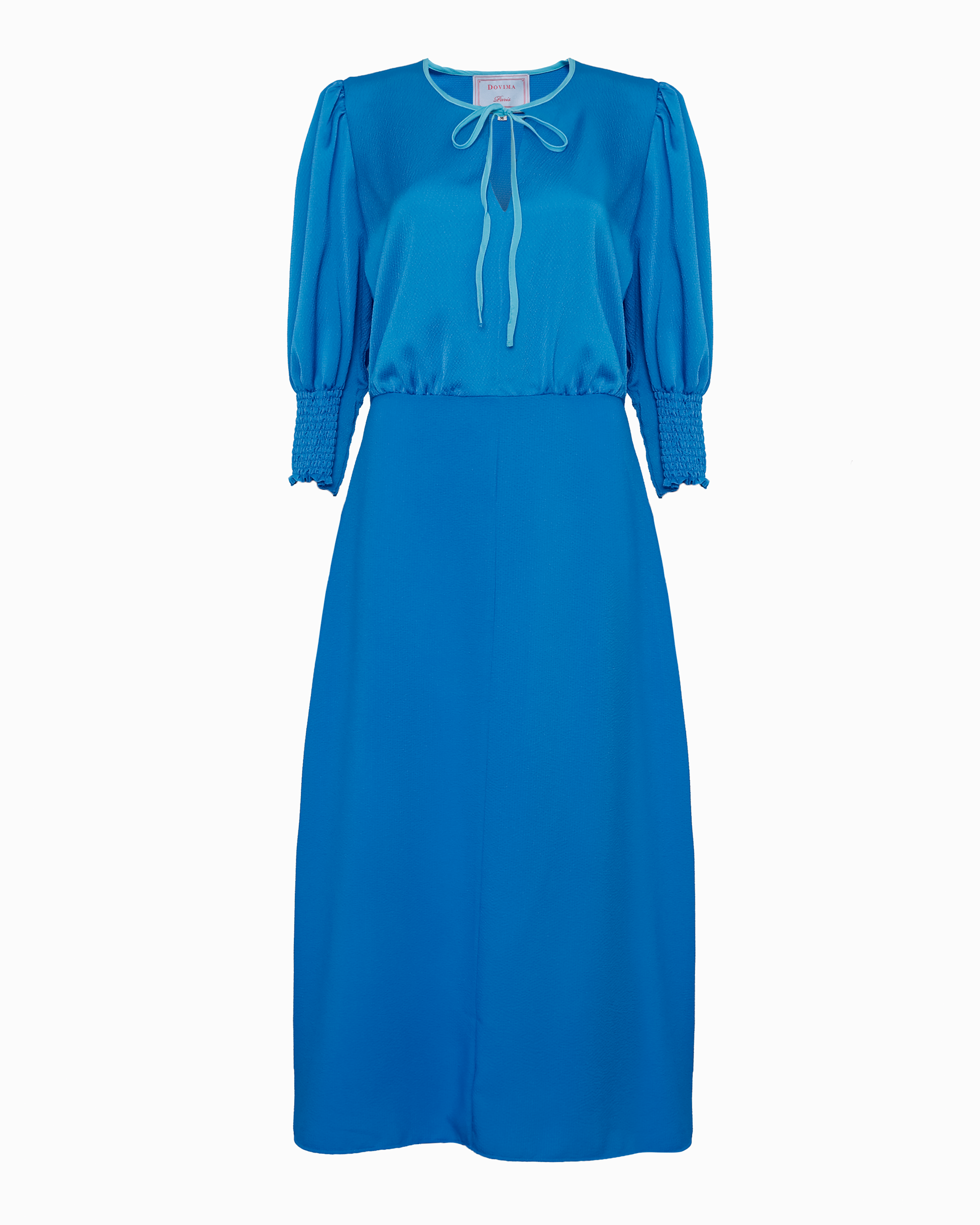 SARA ELASTICATED WAIST DRESS - DARK TURQUOISE HAMMERED SILK SARA ELASTICATED WAIST DRESS - DARK TURQUOISE HAMMERED SILK