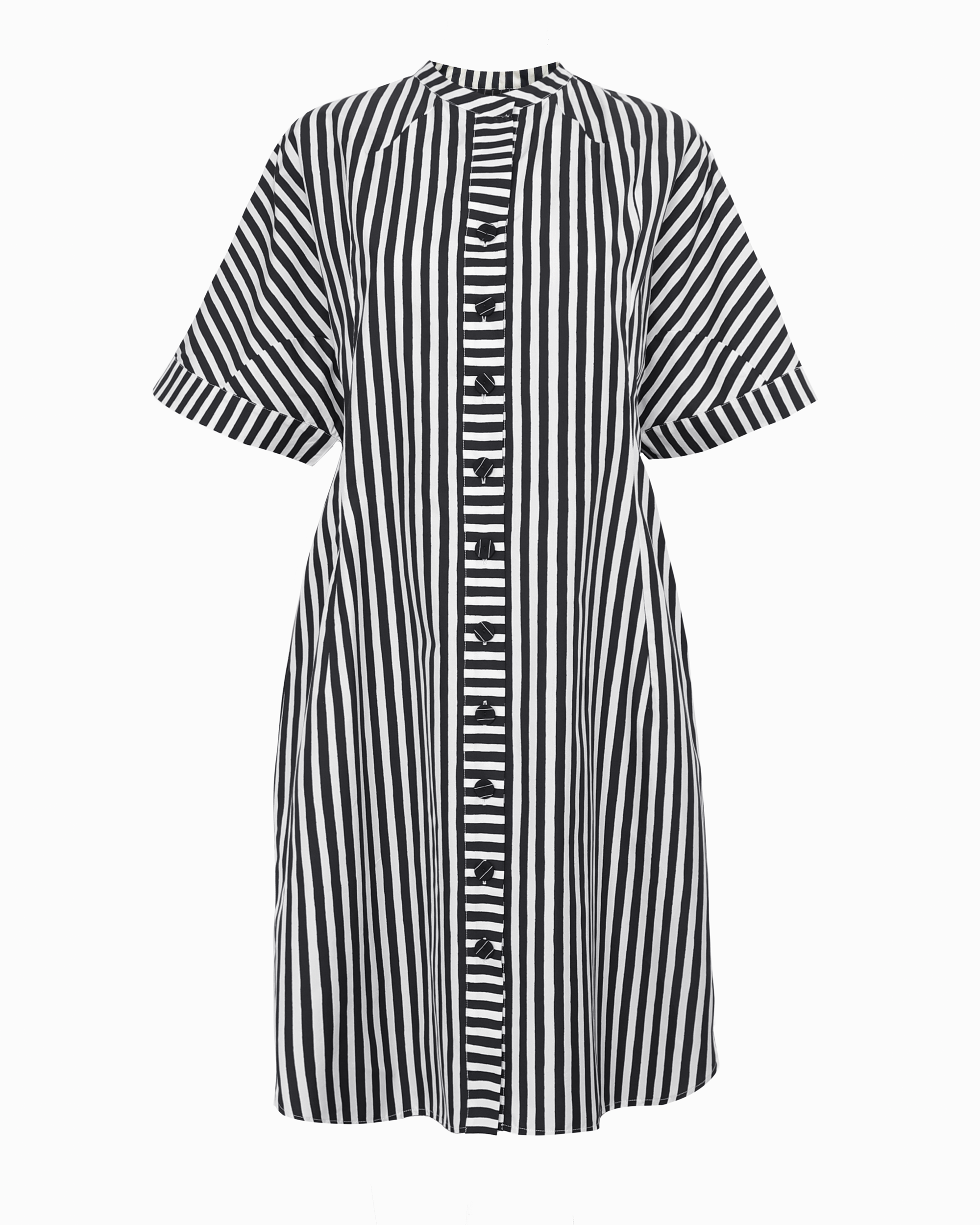 TARA SHIRT DRESS - BLACK & WHITE STRIPE Dovima Paris TARA SHIRT DRESS - BLACK & WHITE STRIPE Dovima Paris