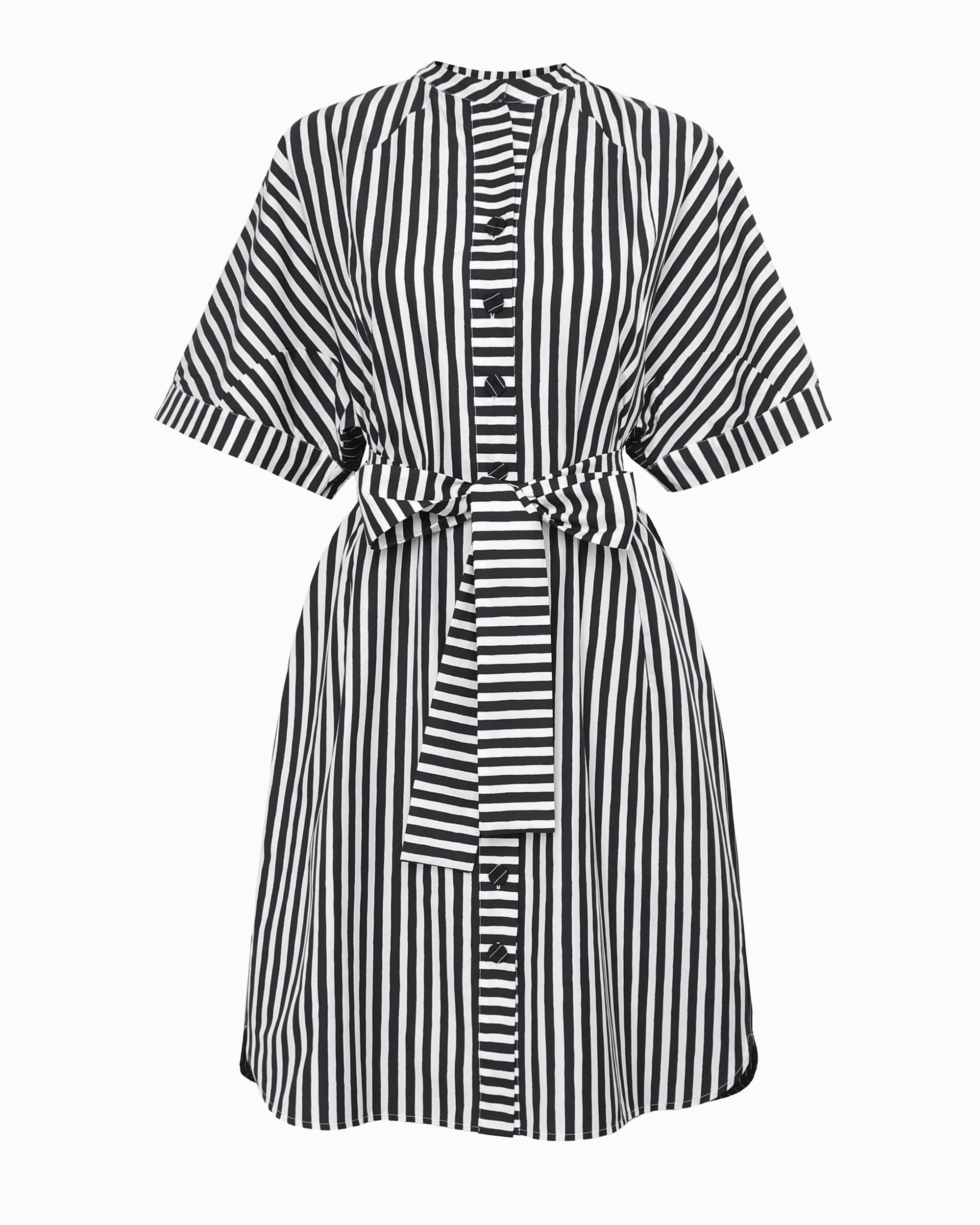 TARA SHIRT DRESS - BLACK & WHITE STRIPE