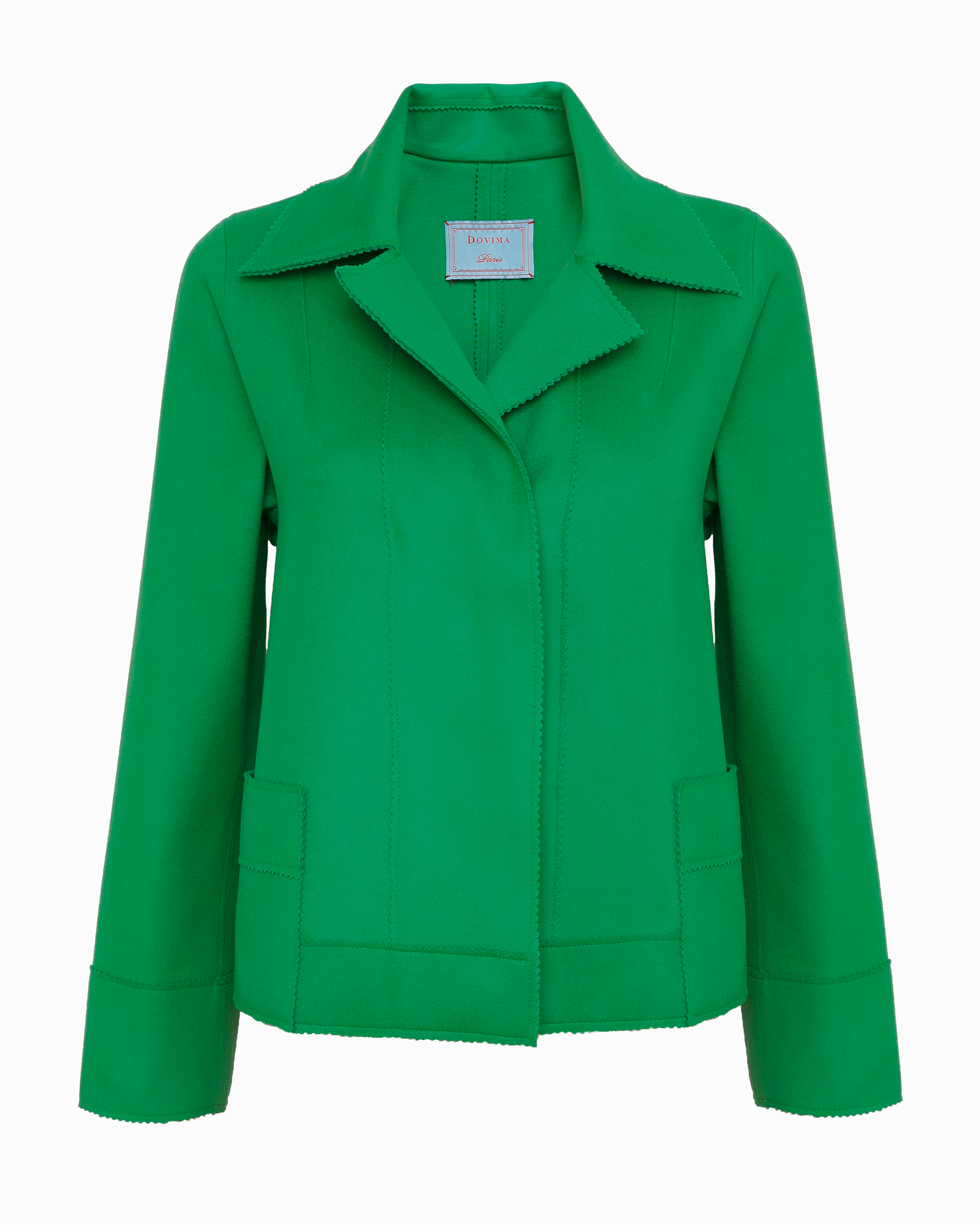 TATE JACKET - DOUBLE FACE GREEN WOOL FLANNEL