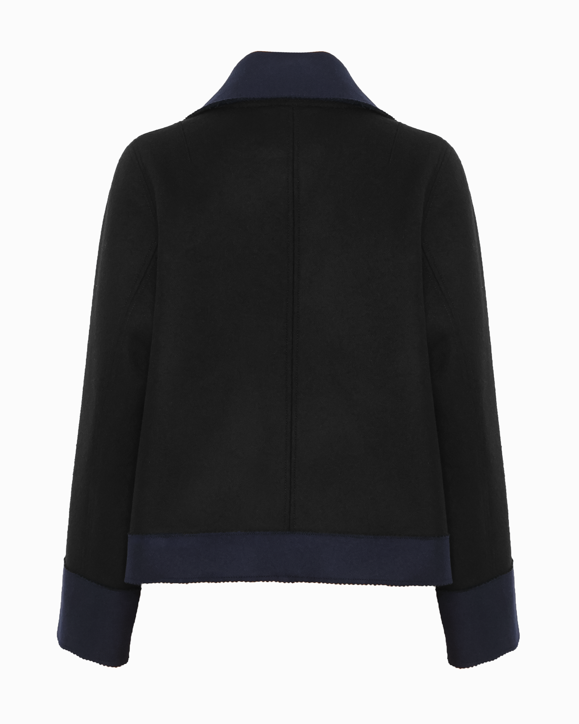 TATE JACKET - NAVY BLACK DOUBLE FACE WOOL CASHMERE MIX
