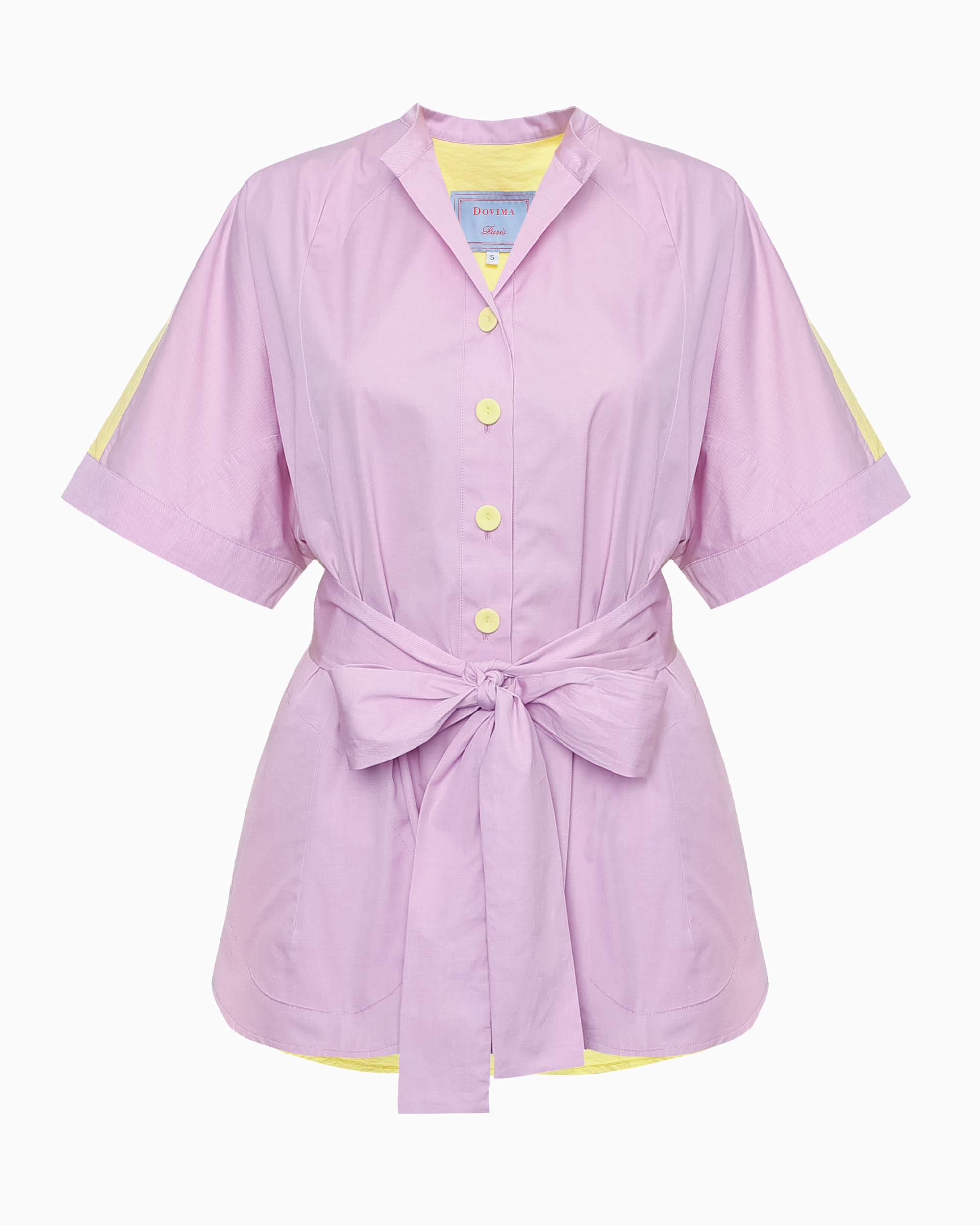 WALKER LONG SHIRT - ORCHID PINK & LEMON VERBENA POPLIN
