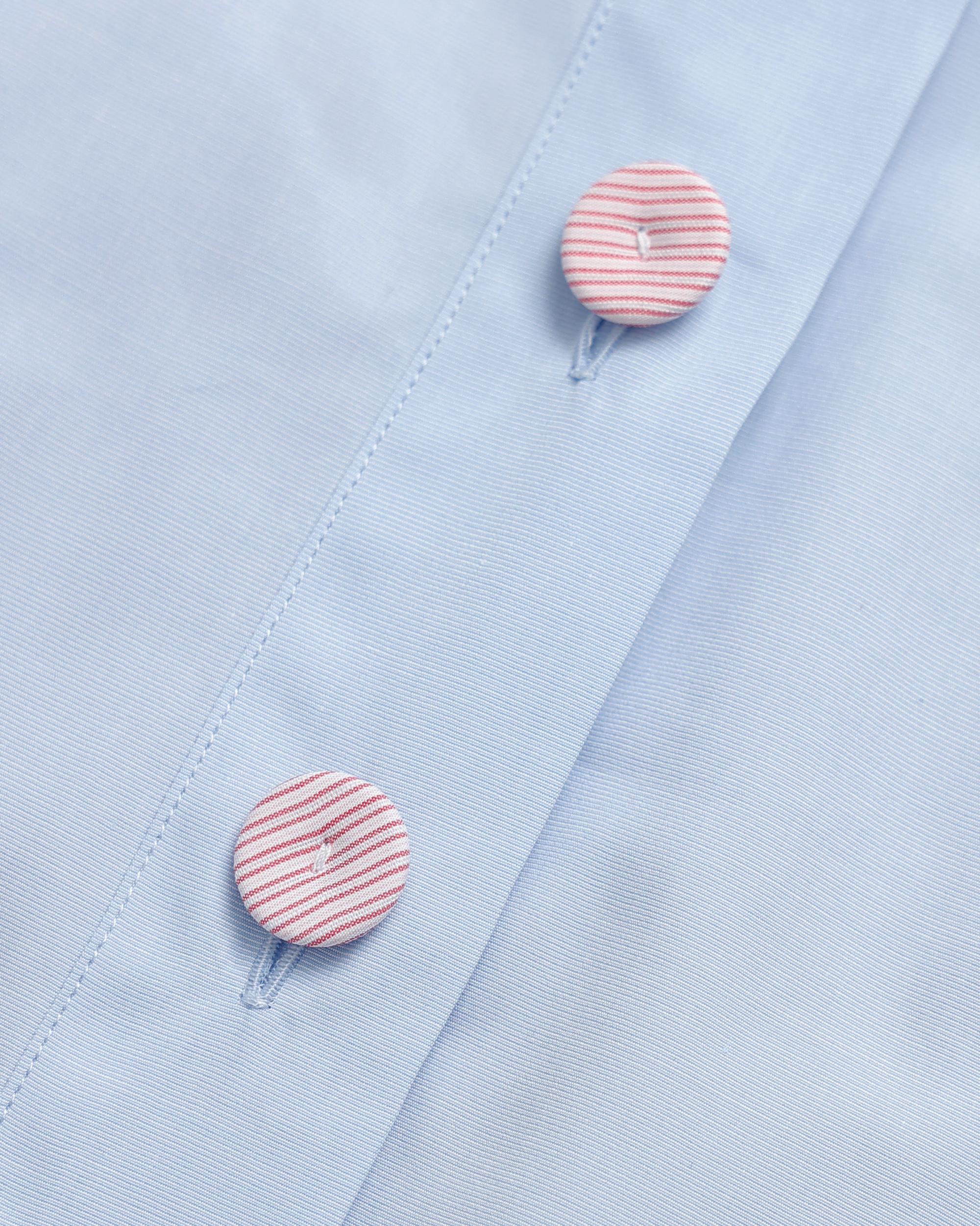 WALKER LONG SHIRT - POWDER BLUE  AND RED COTTON POPLIN