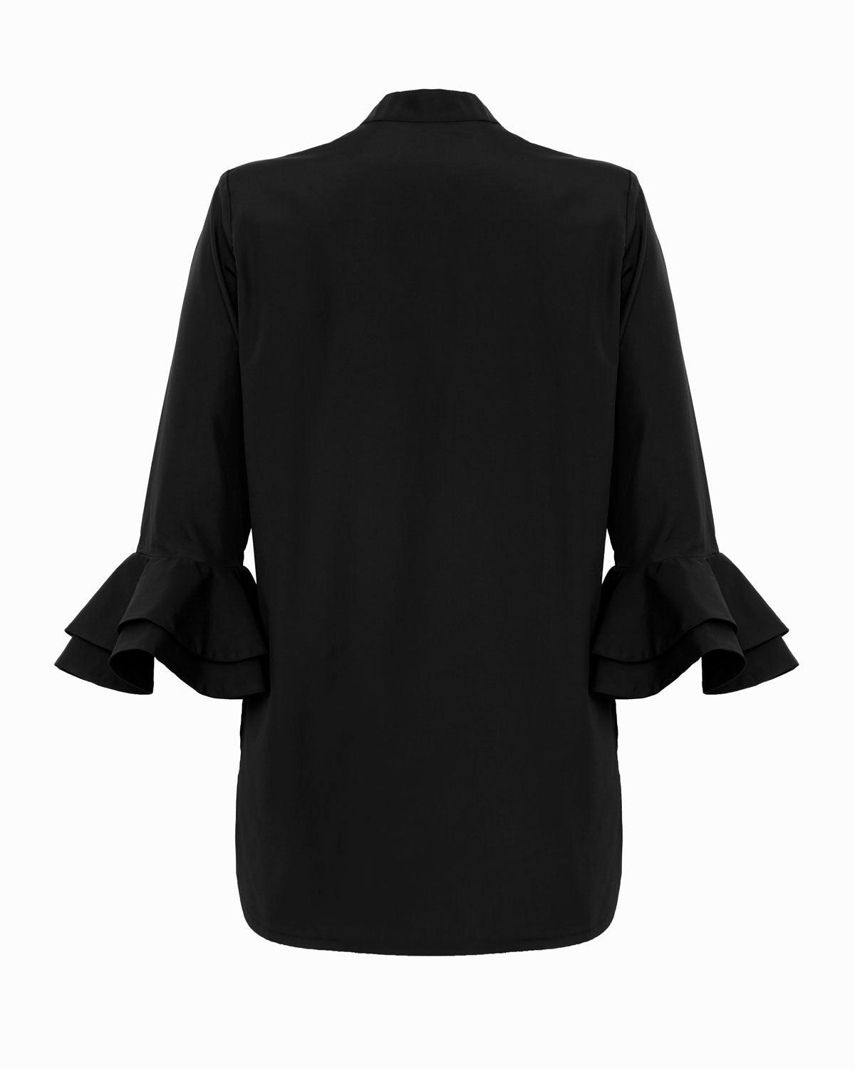 AERIN BLOUSE - PLAIN BLACK FINEST COTTON POPLIN