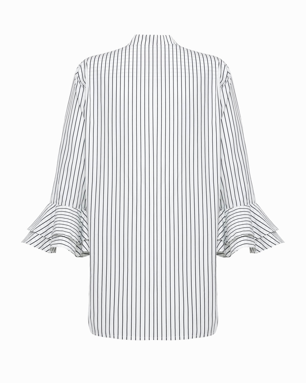 AERIN BLOUSE - BLACK WHITE SMITH STRIPE COTTON POPLIN