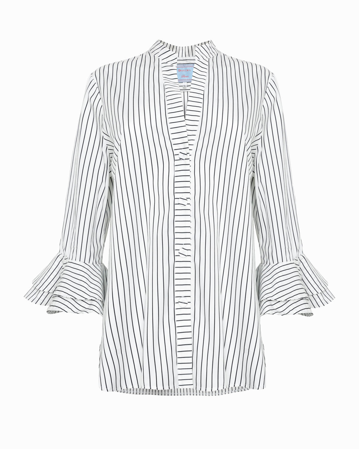 AERIN BLOUSE - BLACK WHITE SMITH STRIPE COTTON POPLIN