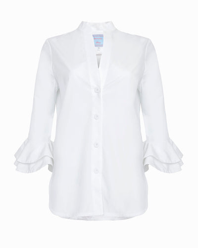AERIN BLOUSE - PLAIN WHITE FINEST COTTON POPLIN