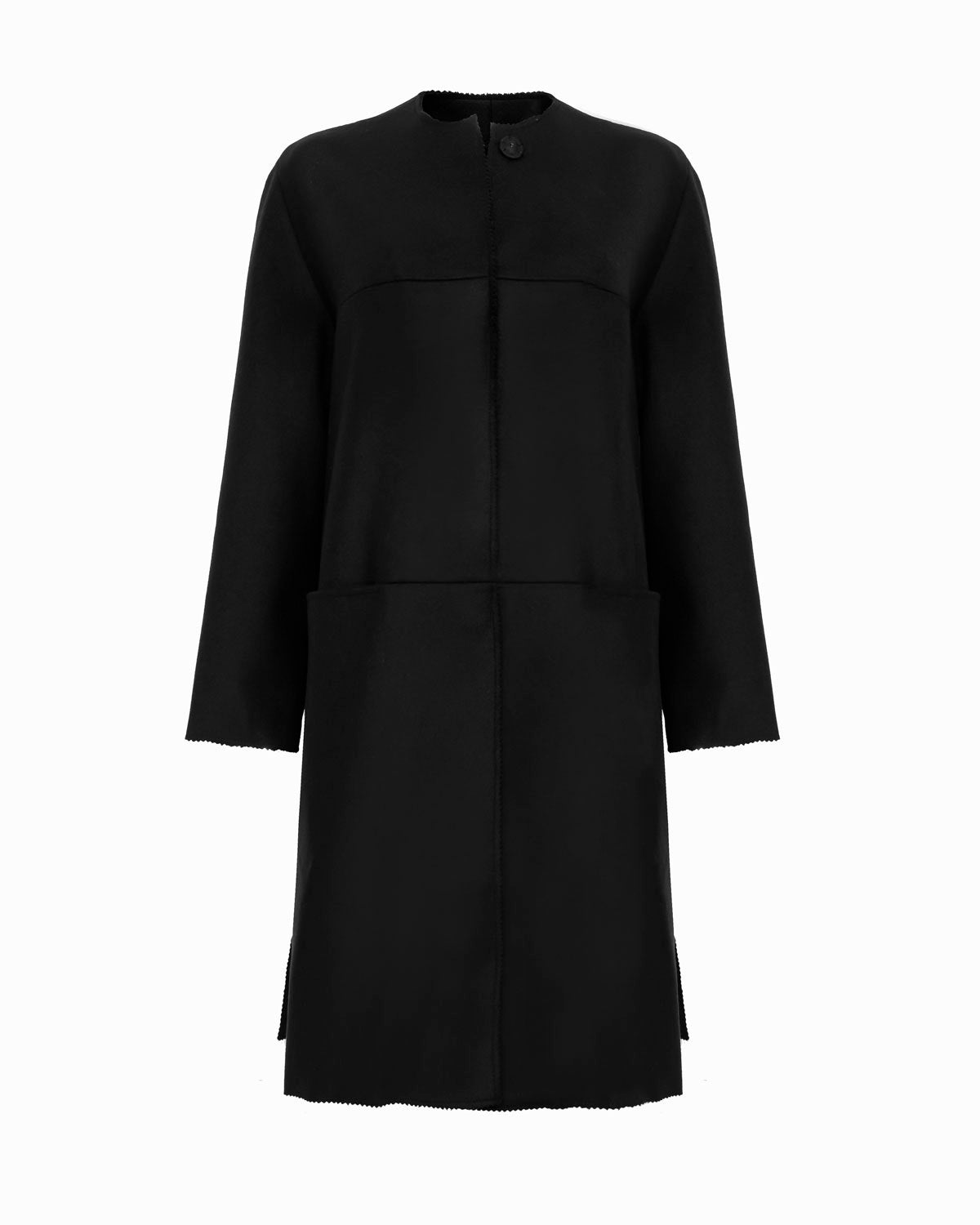 ASHER DUSTER COAT - DOUBLEFACE CASHMERE MIX - BLACK