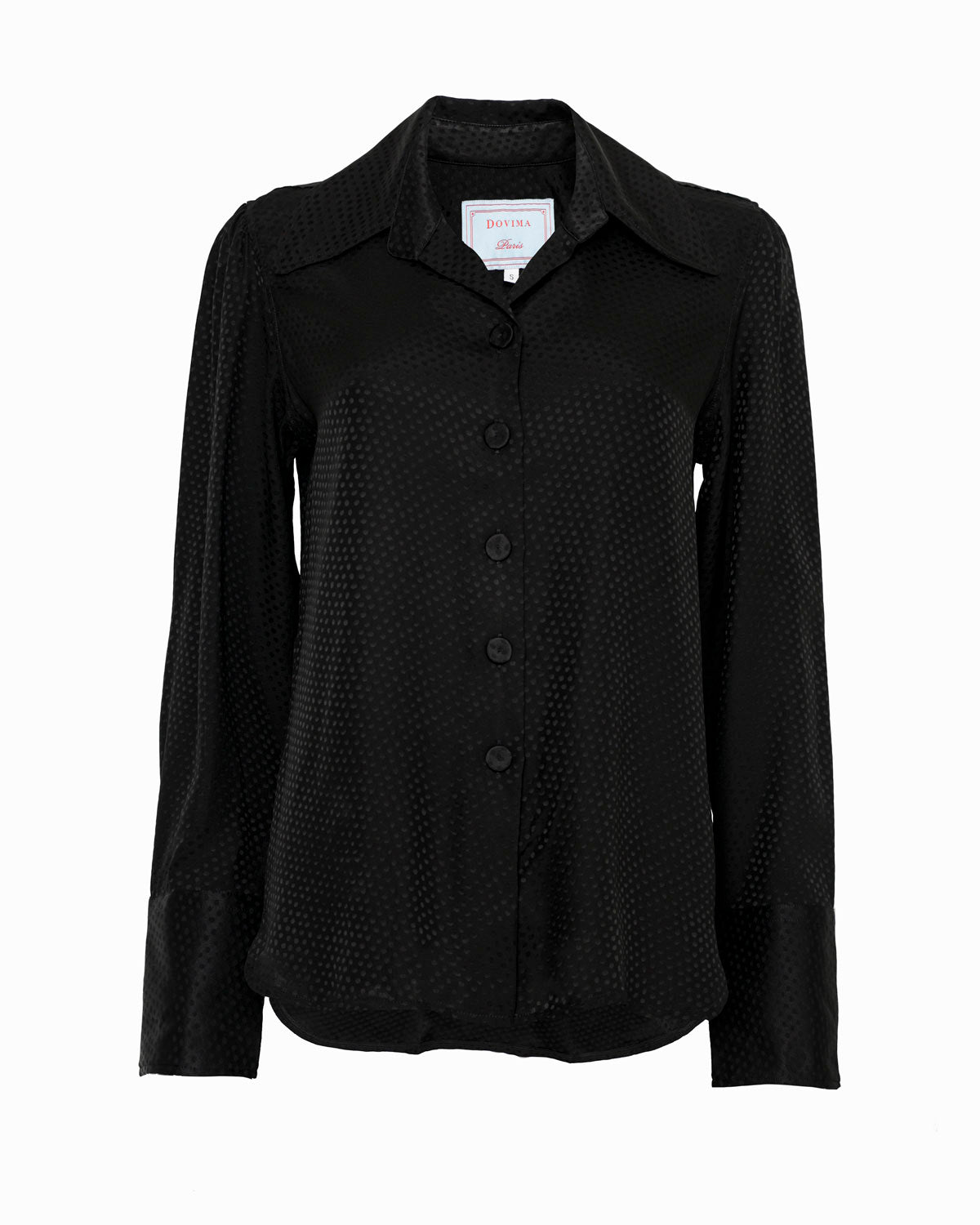 BAIRD SILK SHIRT - BLACK DOTTY JACQUARD