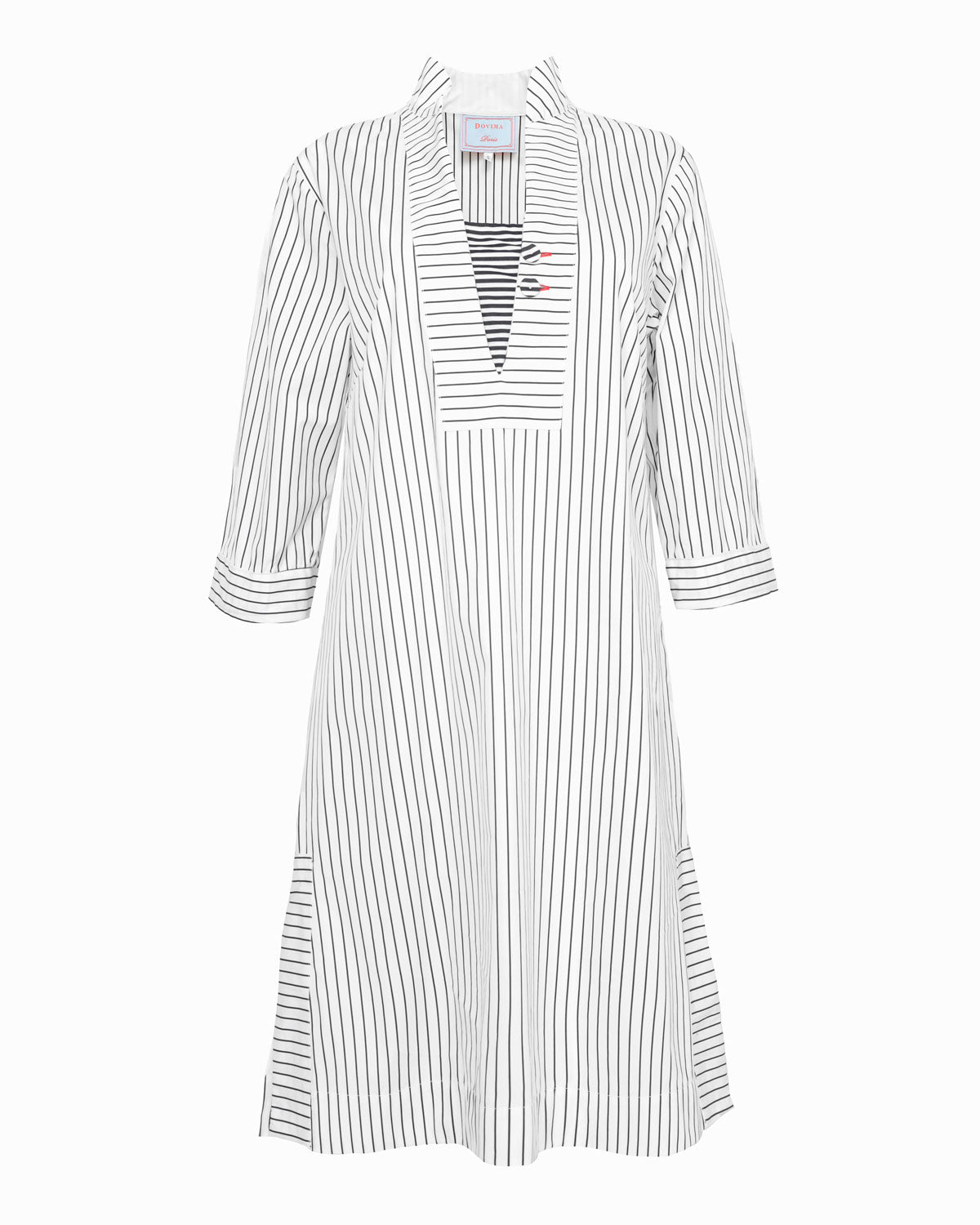 DORIAN DRESS BLACK WHITE STRIPES | Dovima Paris