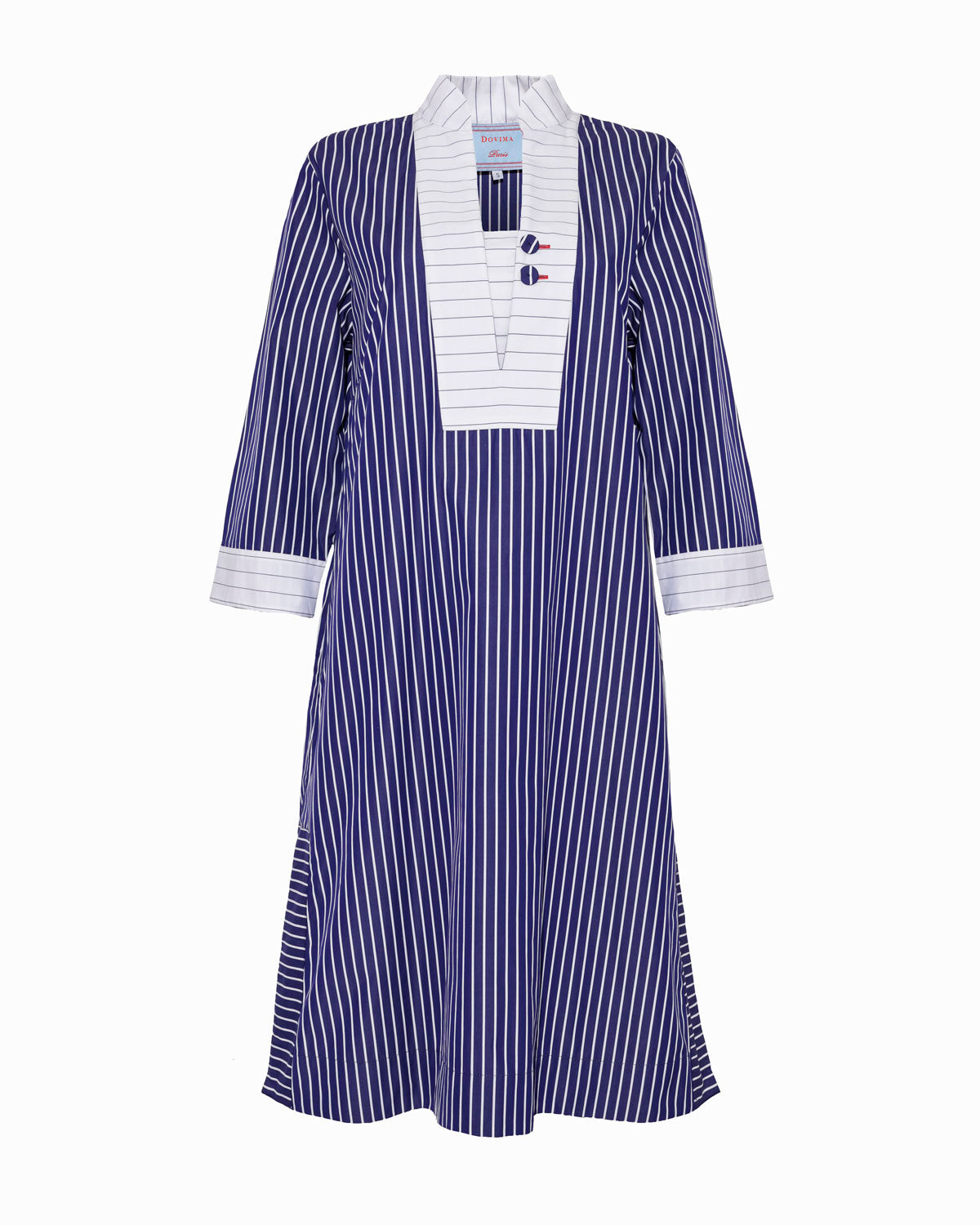 DORIAN DRESS DARK NAVY WHITE STRIPES