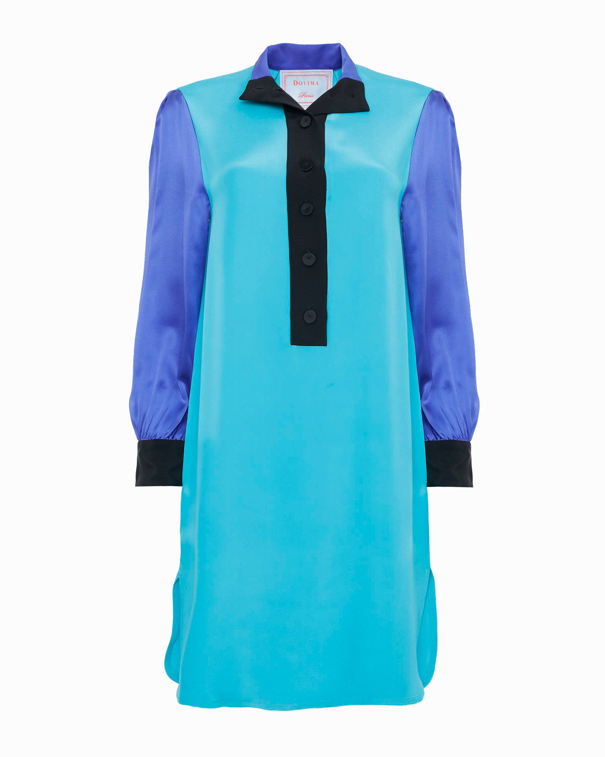 JASON DRESS - TURQUOISE SILK DRAP - DOVIMA Paris – Dovima Paris