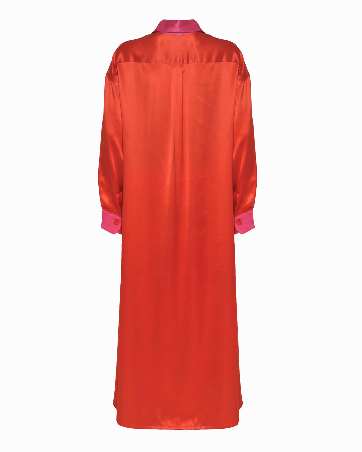 JAY SILK DRESS -  Fuxia & Orange Silk