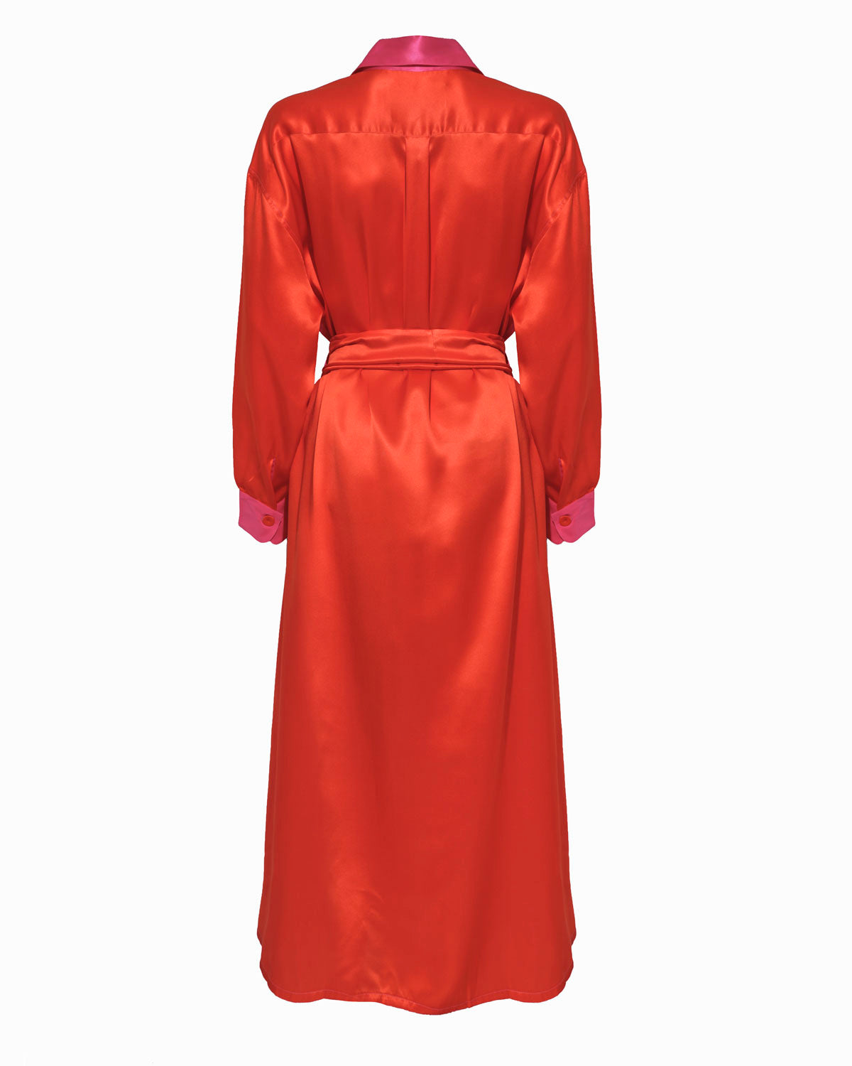 JAY SILK DRESS -  Fuxia & Orange Silk