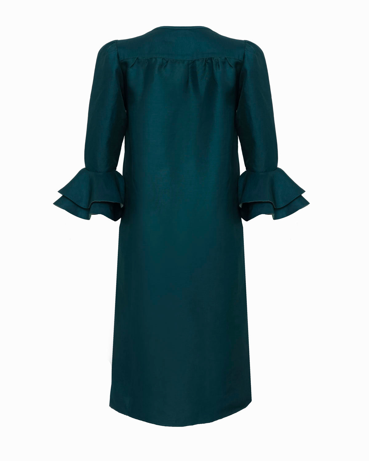 JULES DRESS DARK GREEN LINEN - Limited edition