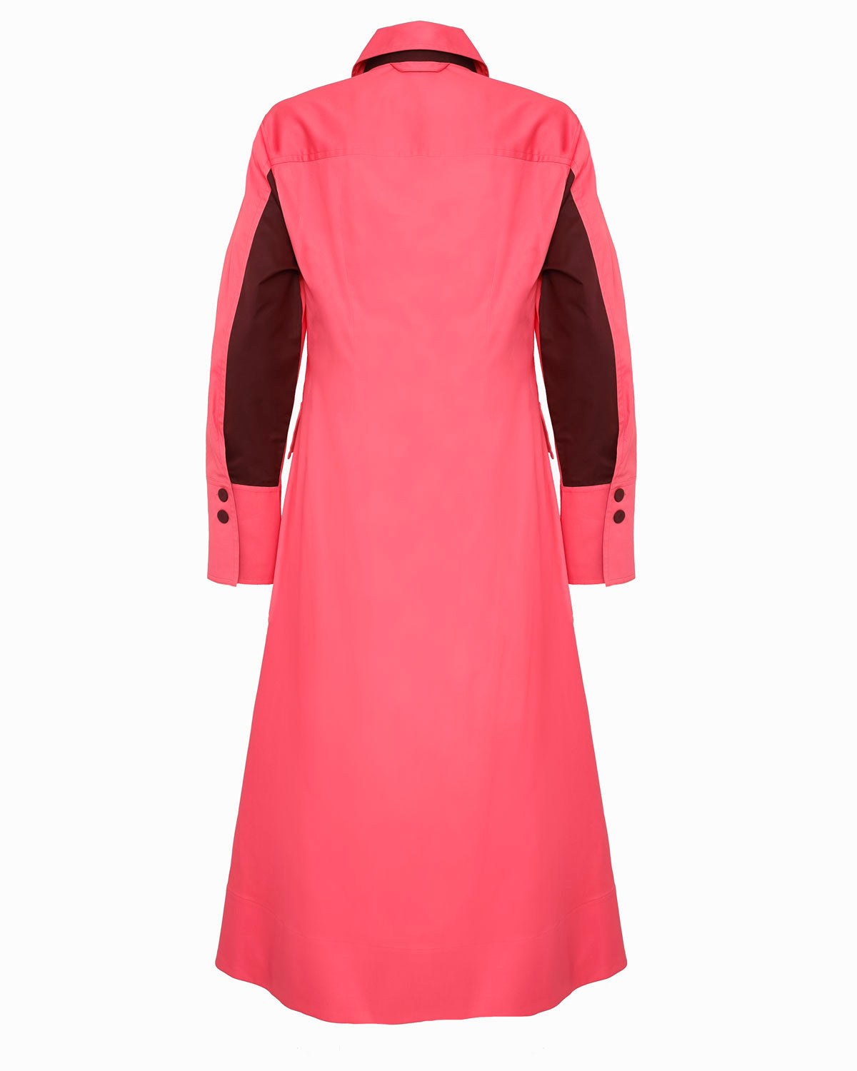 NELSON - Geranium pink long-line button thru coat dress