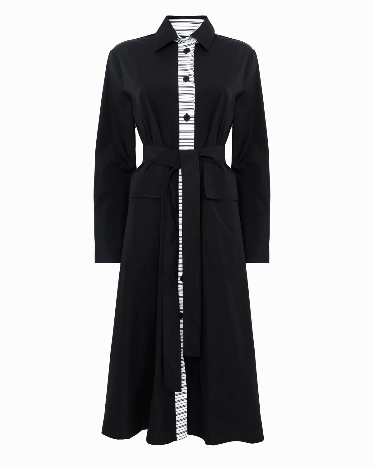 NELSON - Black long-line button thru coat dress Dovima Paris NELSON - Black long-line button thru coat dress Dovima Paris