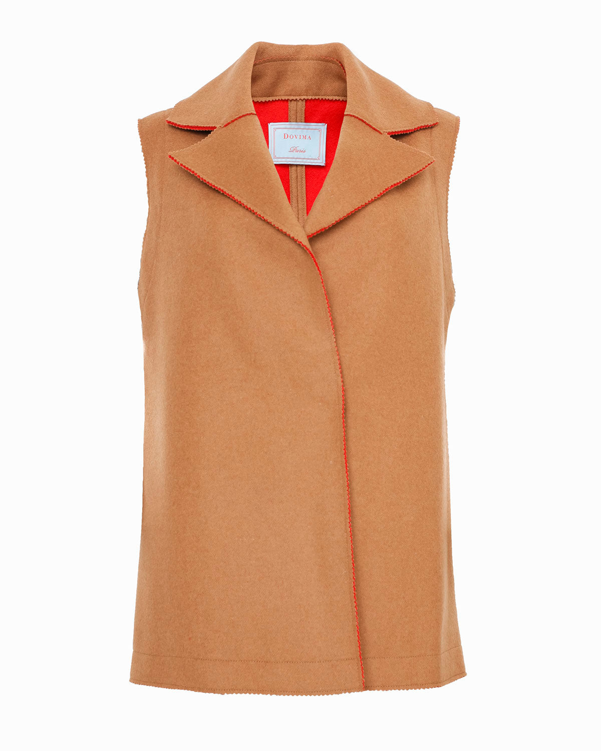 NEWTON IN DOUBLE-FACE WOOL CASHMERE MIX - Camel/Red