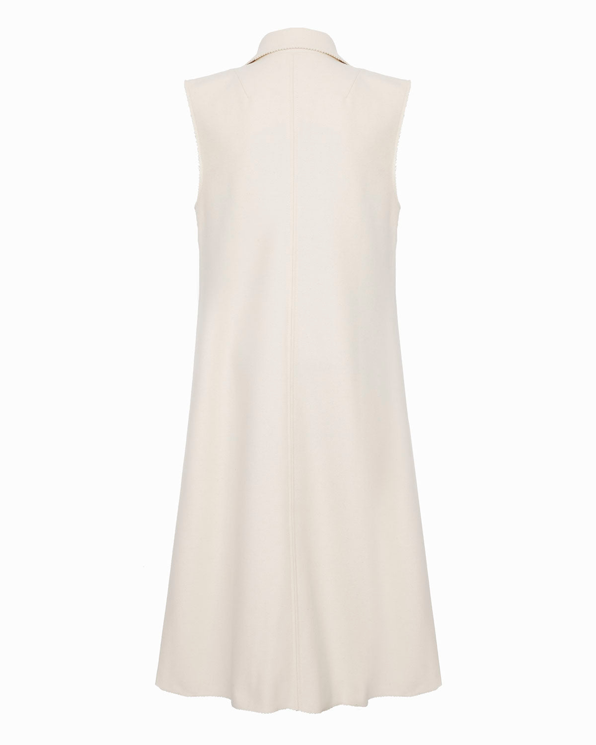 OWEN LONGLINE SLEEVELESS VEST - CASHMERE MIX - ECRU