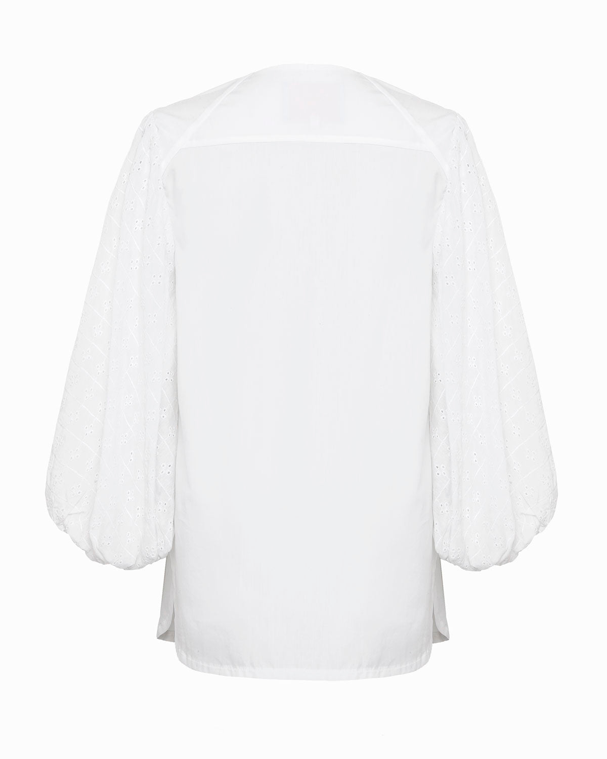 PAGET WHITE BRODERIE ANGLAISE SLEEVE TUNIC BLOUSE