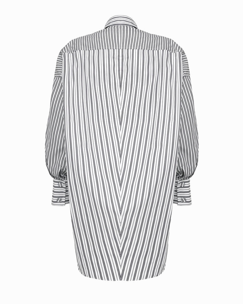 PARKER - Black & White Stripe long-sleeved oversize shirt/dress