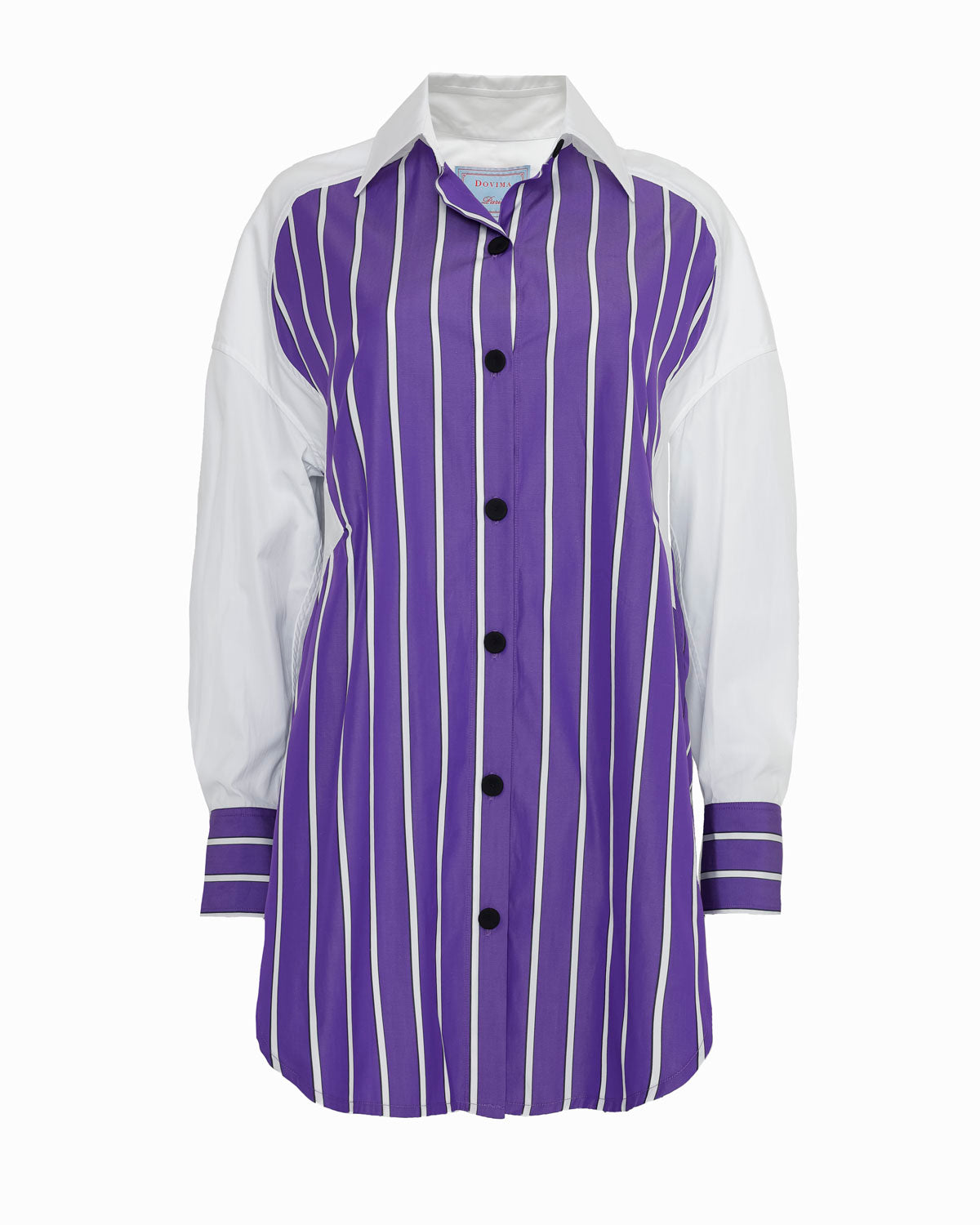 PARKER - Violet & White Stripe long-sleeved oversize shirt/dress