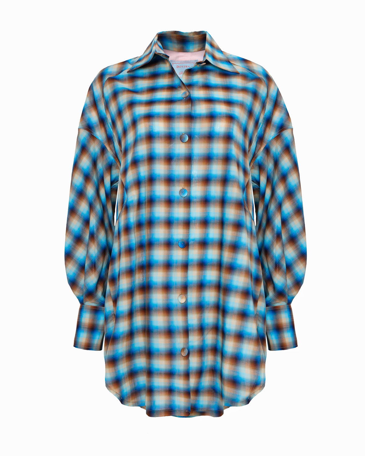PARKER - Plaid Muslin long-sleeved oversize shirt/dress Dovima Paris PARKER - Plaid Muslin long-sleeved oversize shirt/dress Dovima Paris