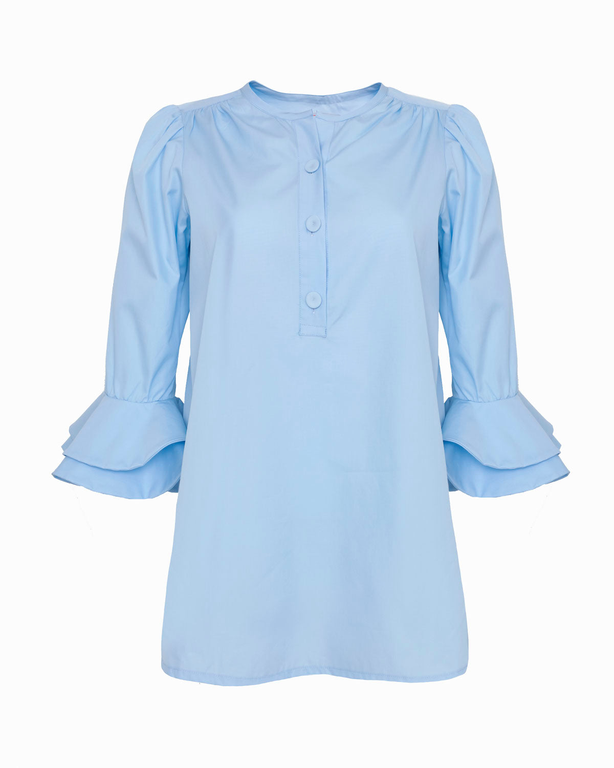 WREN LONG TUNIC - Plain Oxford Blue