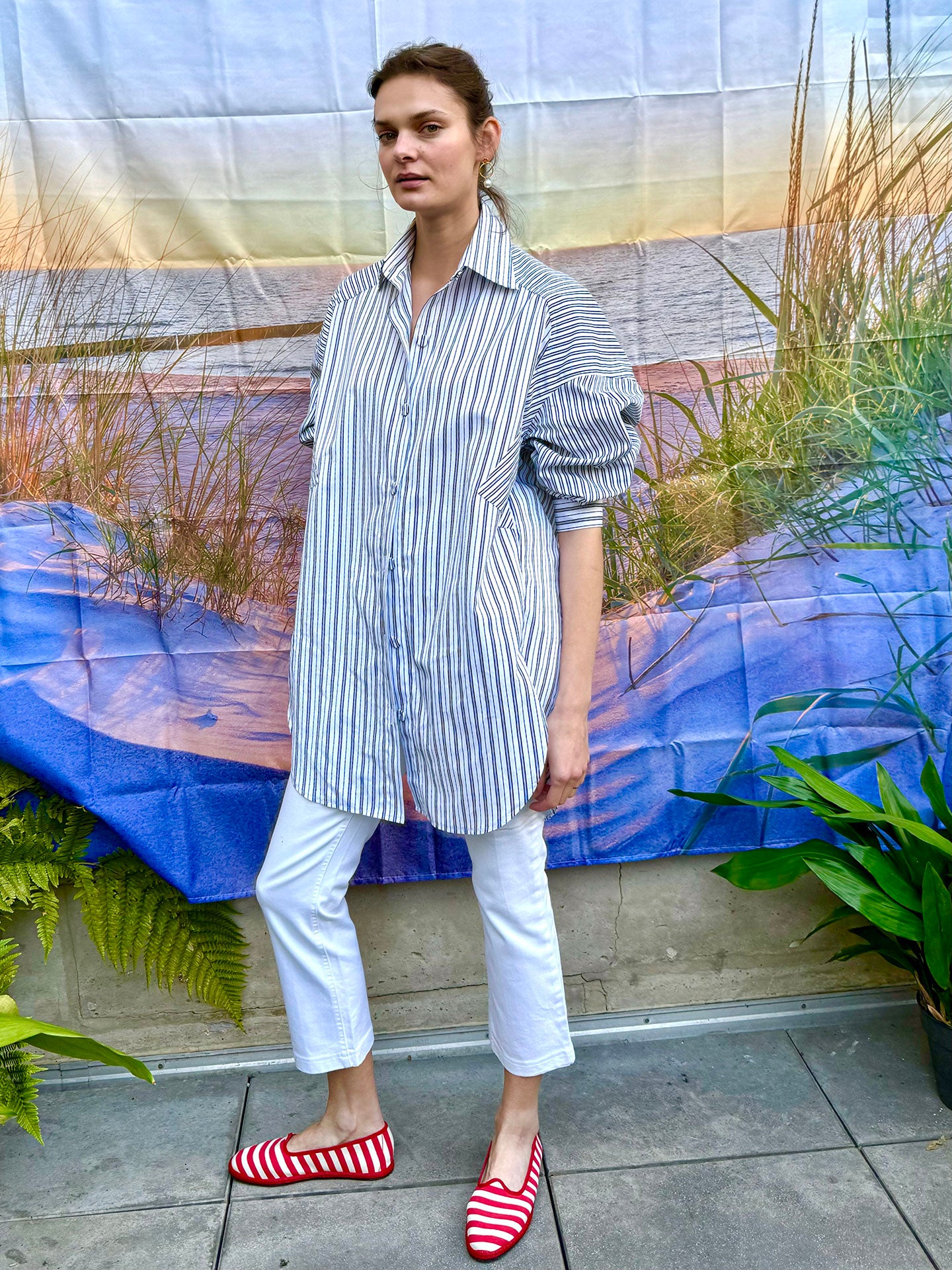 PARKER - Black & White Stripe long-sleeved oversize shirt/dress Dovima Paris PARKER - Black & White Stripe long-sleeved oversize shirt/dress Dovima Paris